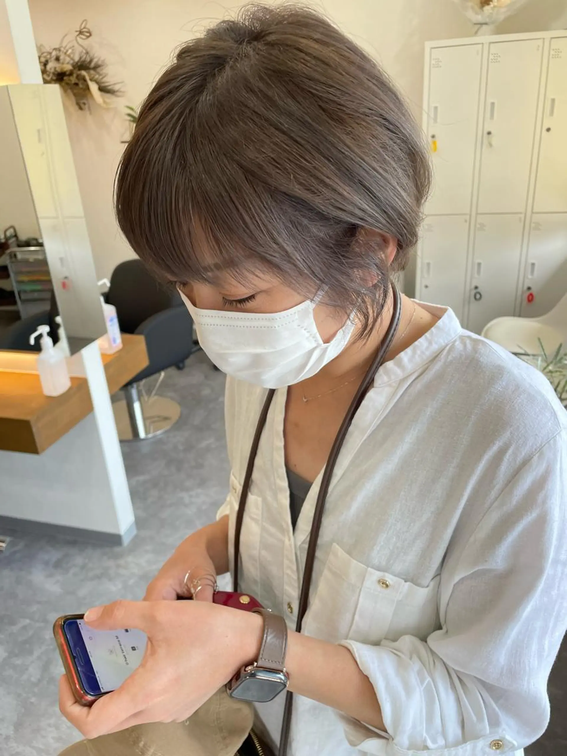 ショート ショートボブ 韓国風カラー ボブ ハイライト 髪質改善 カット ヘアカラー トリートメント ヘアセット hair terra ce M奈良店のヘアスタイル