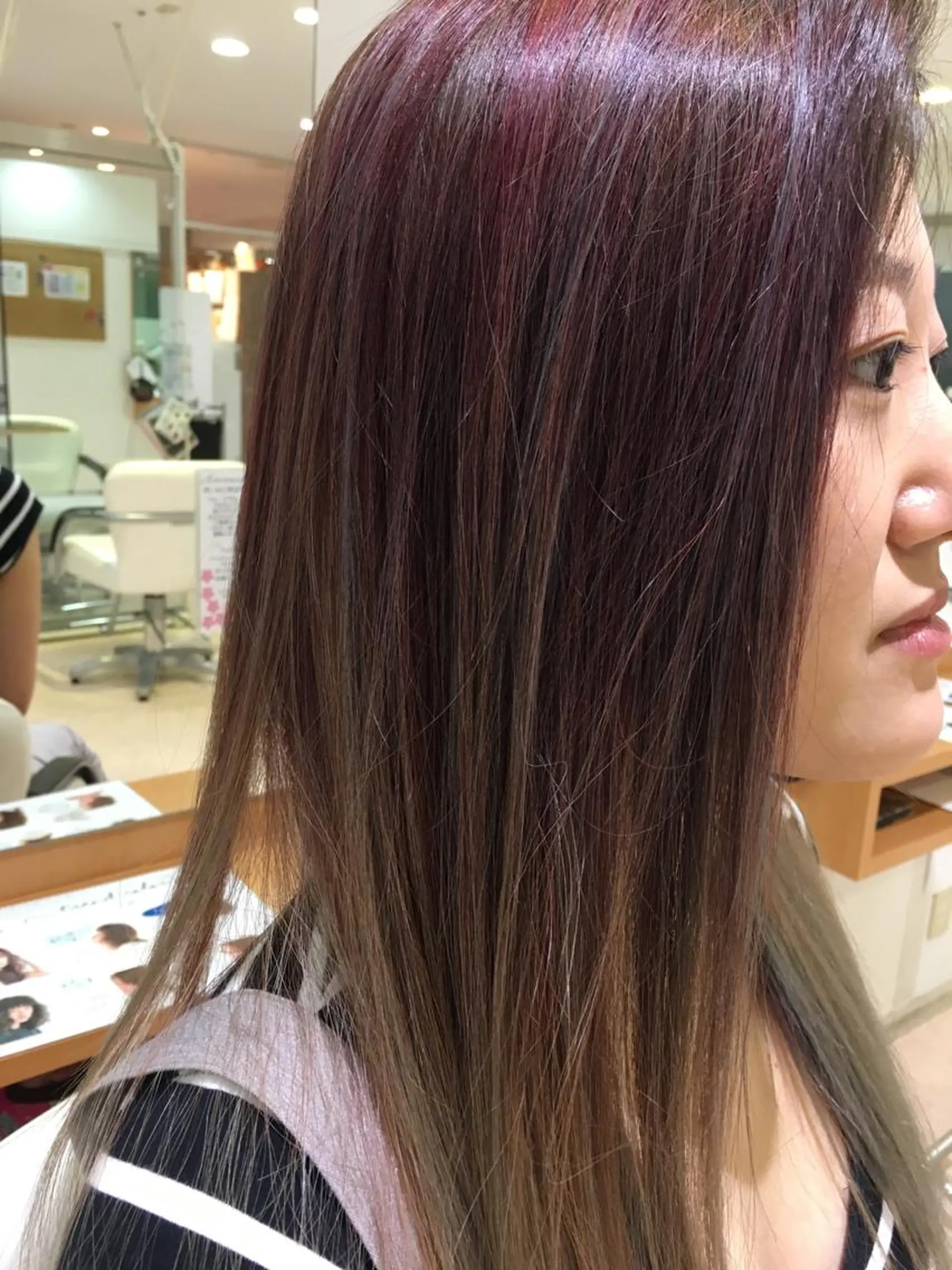 セミロング カラー パーマ ヘアアレンジ きむえり/髪質改善 /セット/カラーのヘアスタイル