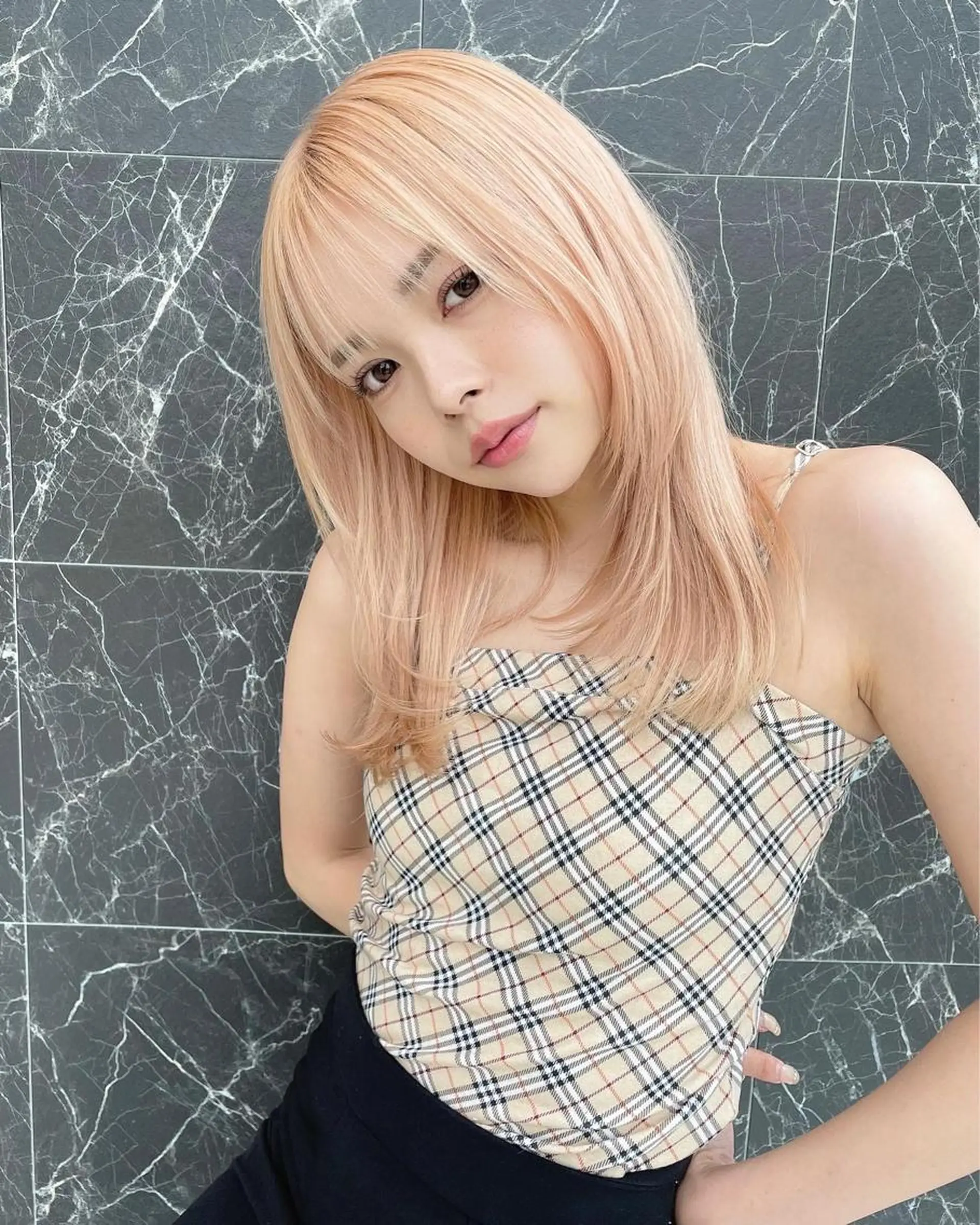 セミロング チダアキフミ Ash大森のヘアスタイル