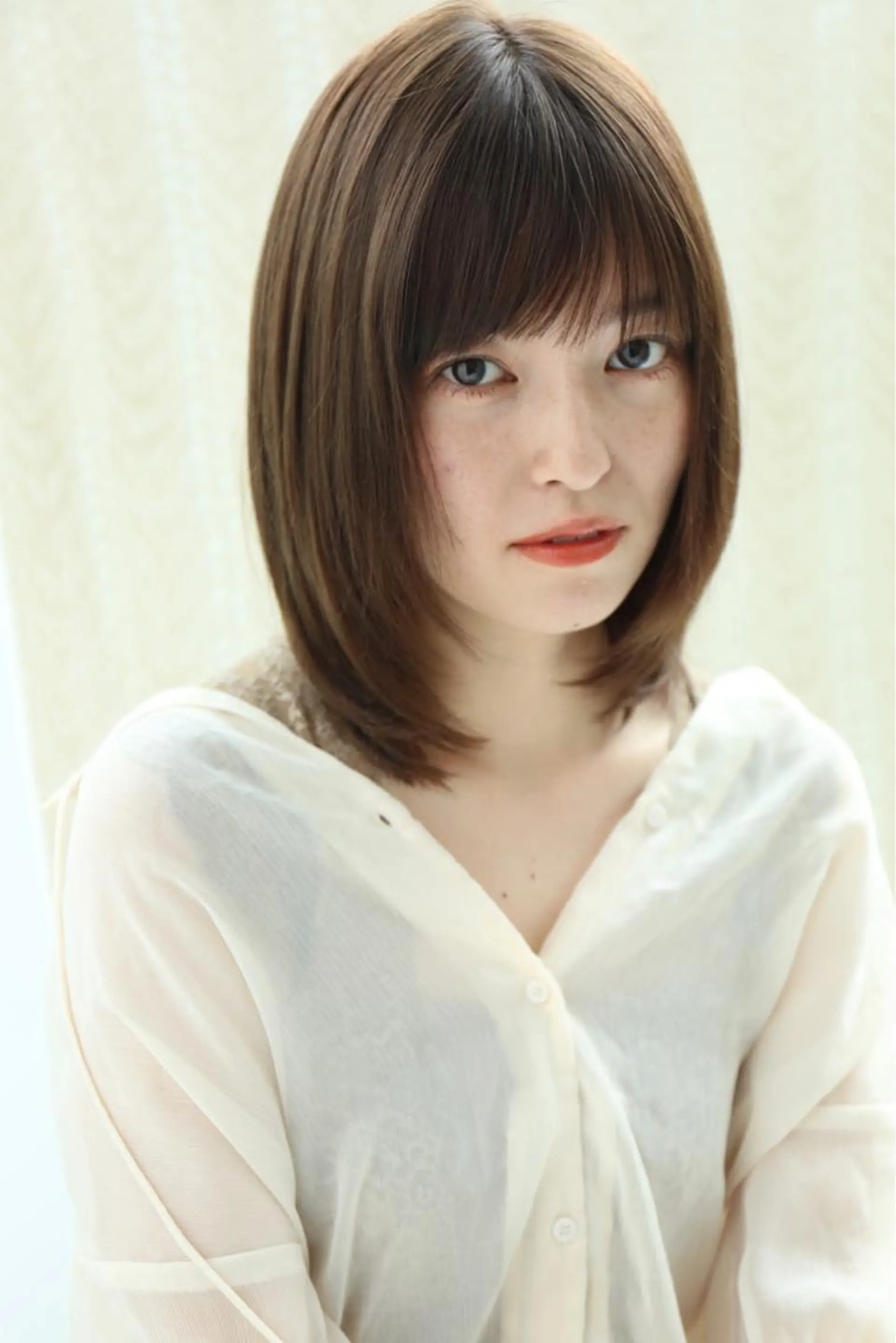 ミディアム パーマ くせ毛 縮毛矯正 カット 縮毛矯正 齋藤 咲のヘアスタイル