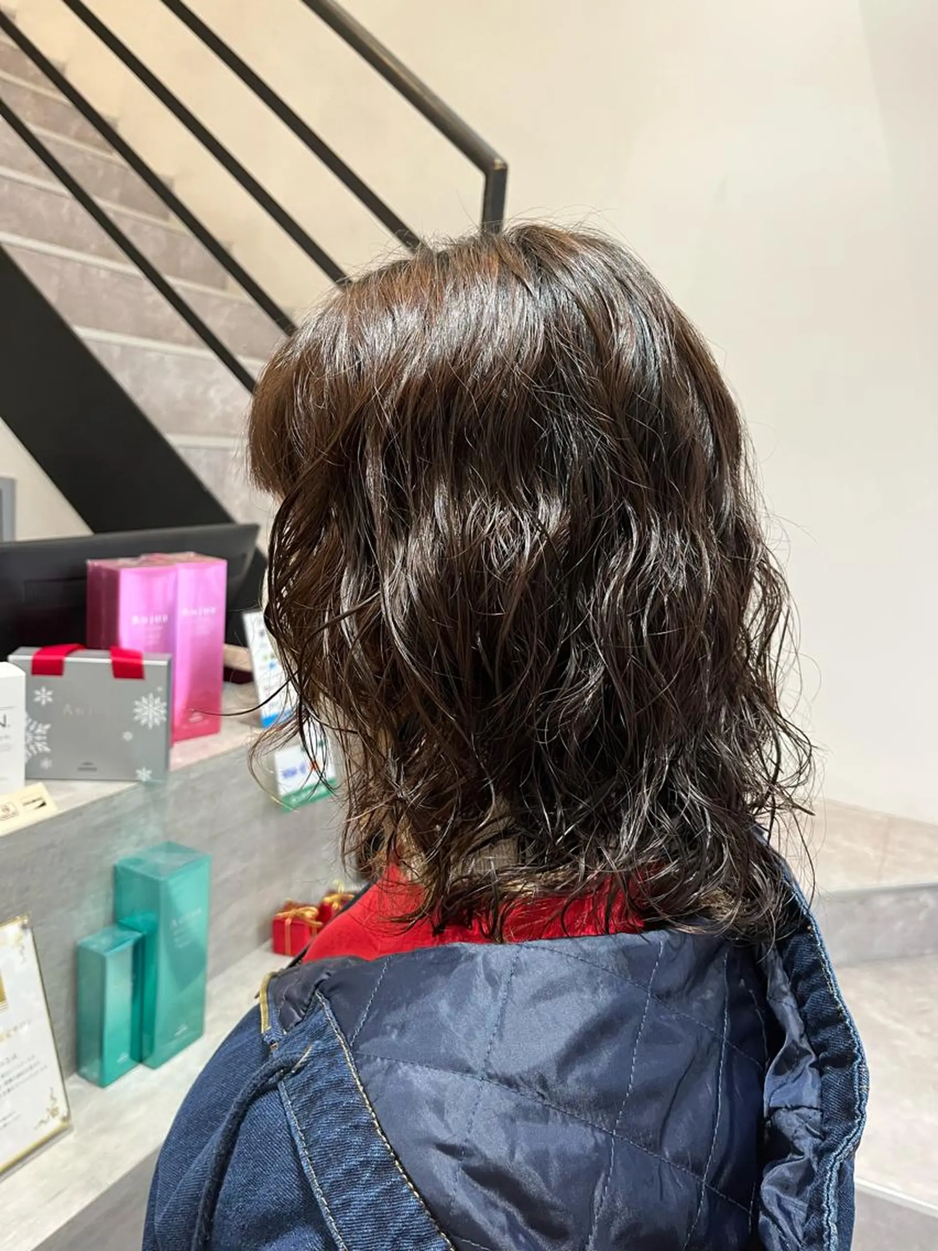 ミディアム パーマ ソバージュ カット パーマ 山本 佳奈のヘアスタイル