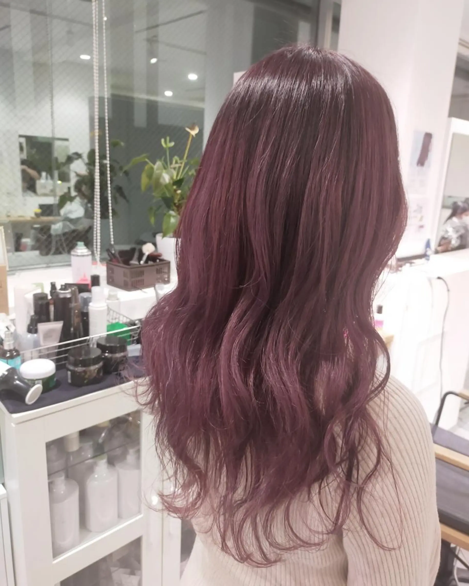 ロング カラー ピンクカラー JIL BLAN 京都所属・RU RIのヘアスタイル