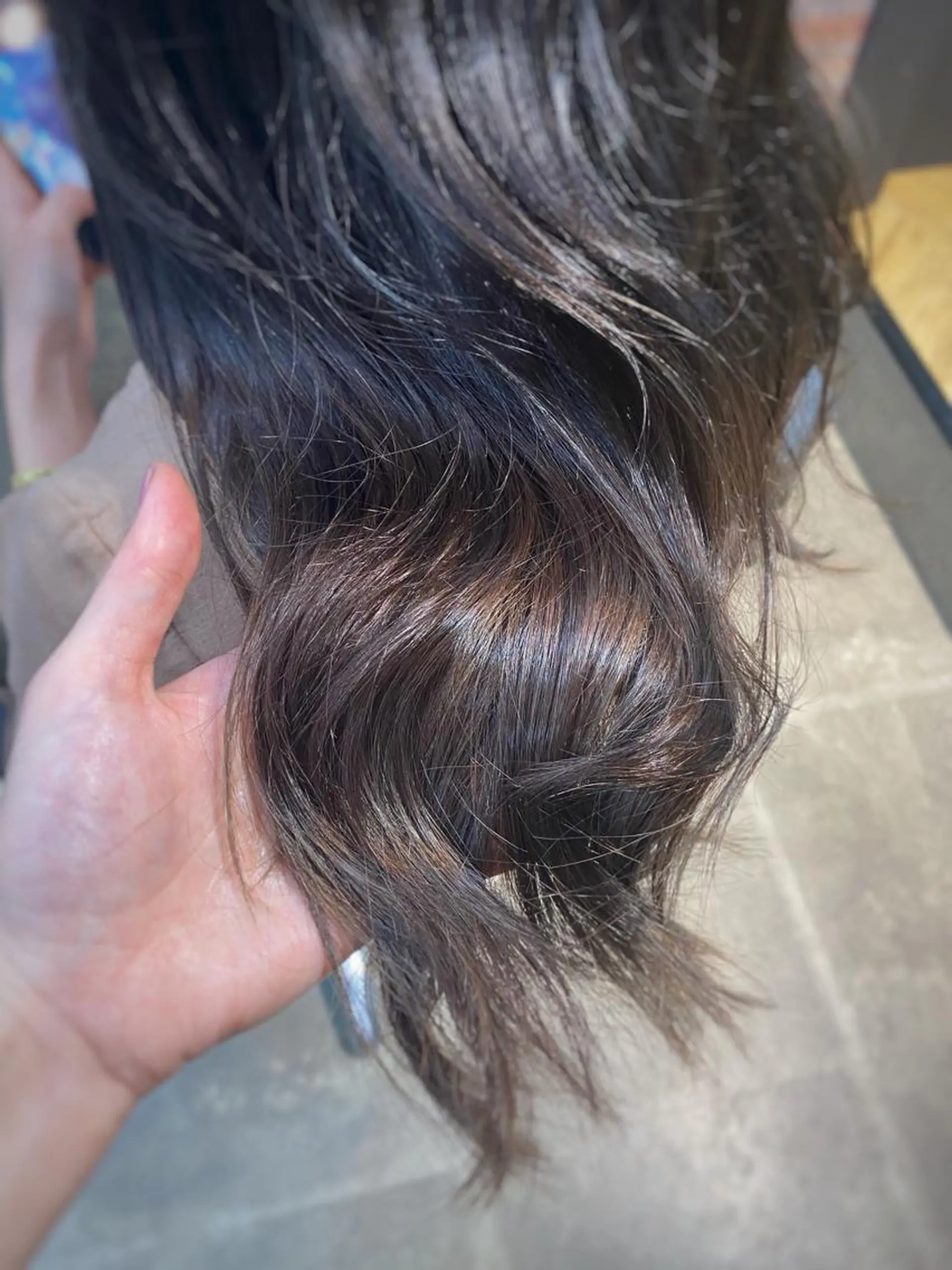 セミロング カラー ヘアアレンジ グラデーションカラー グレージュ たなか ちあきのヘアスタイル