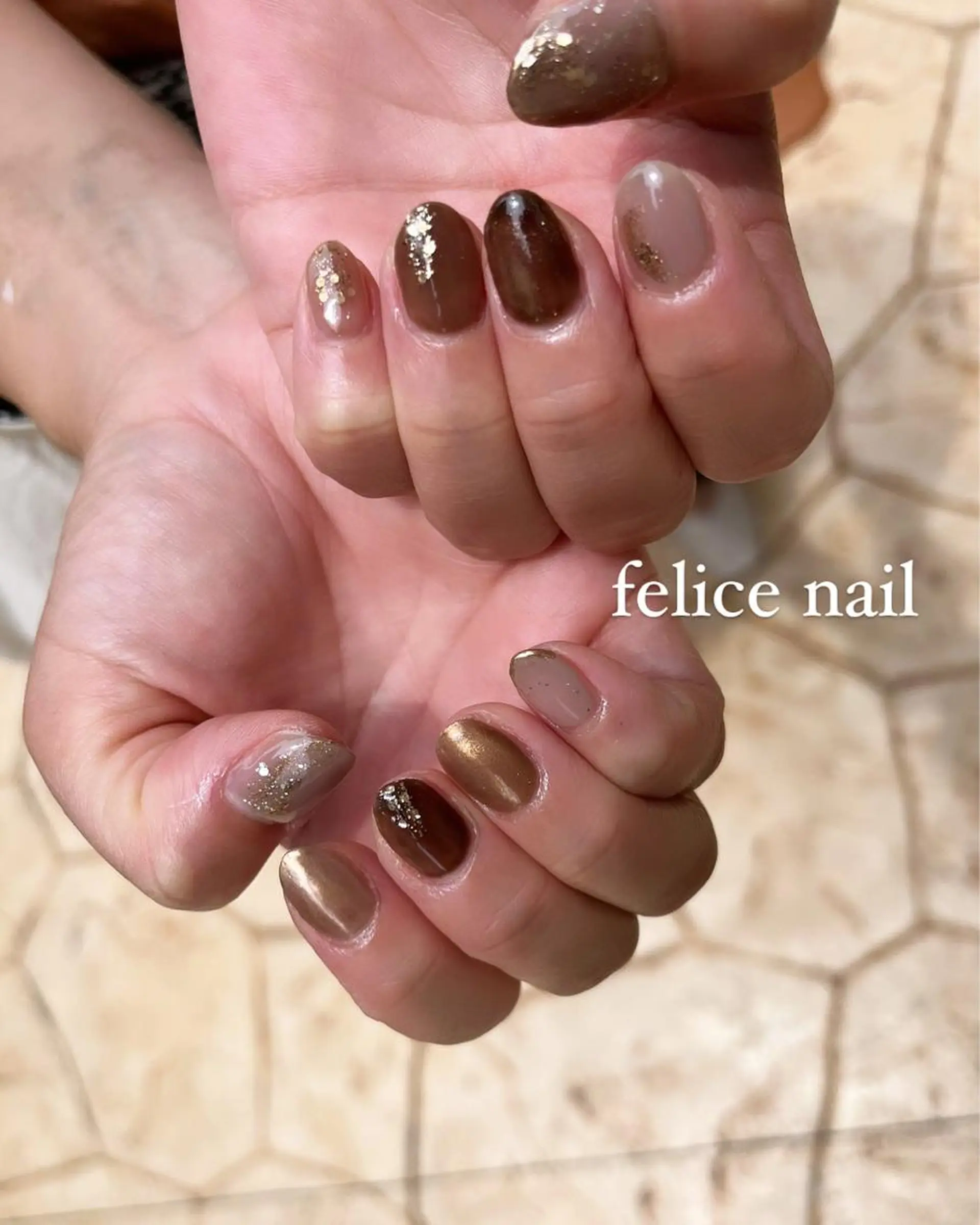 ネイル ブラウン felice nailのネイルデザイン