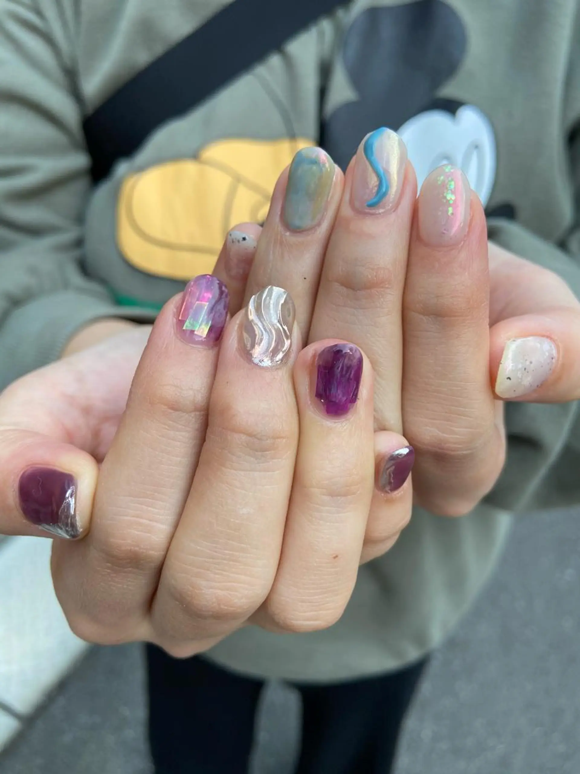 ネイル アートネイル オーロラネイル ミラーネイル ニュアンスネイル . unffのネイルデザイン