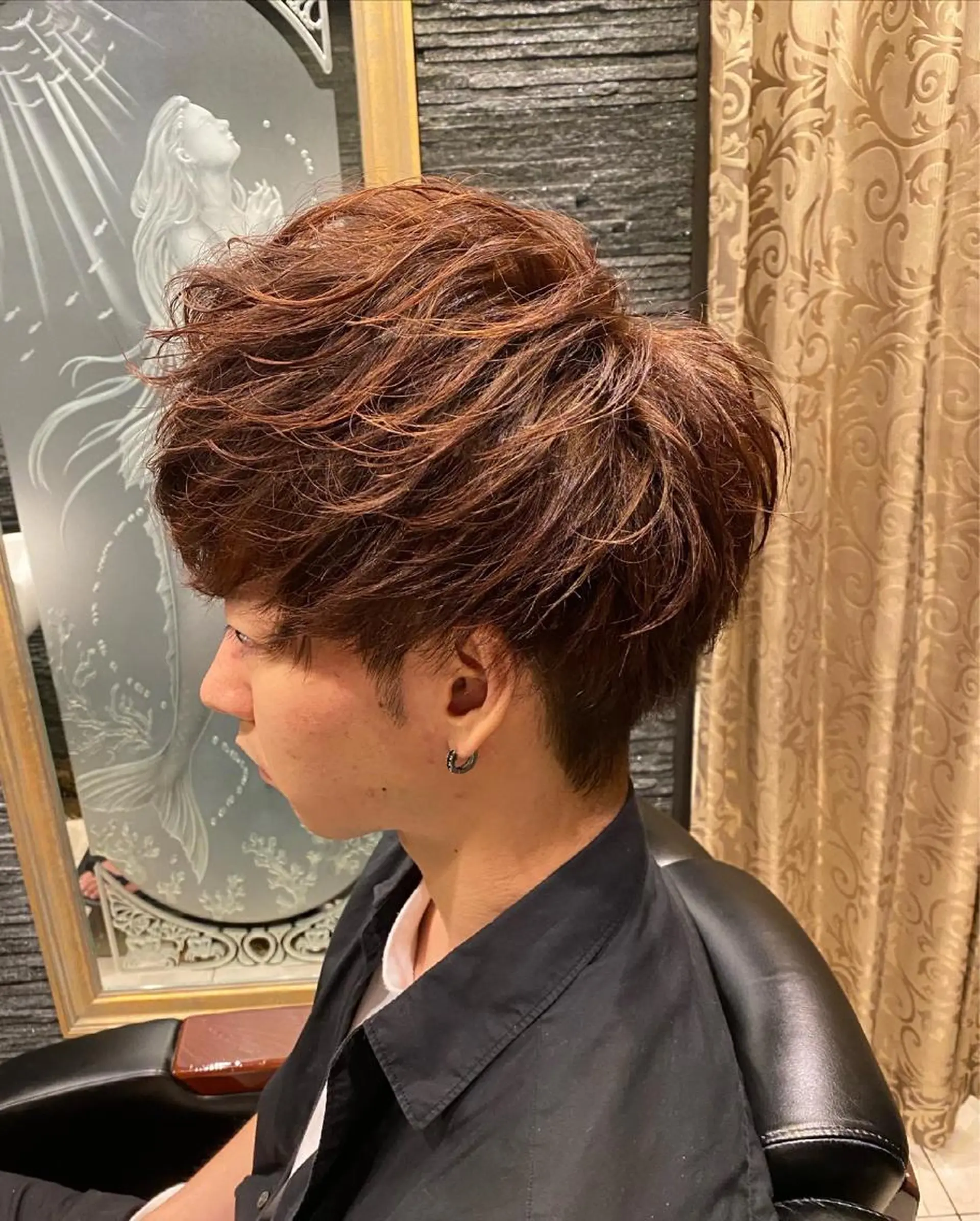 ミディアム カラー メンズ ヒロ銀座ヘアーサロン BARBER SHOP川崎店所属・岡本 宗士のヘアスタイル