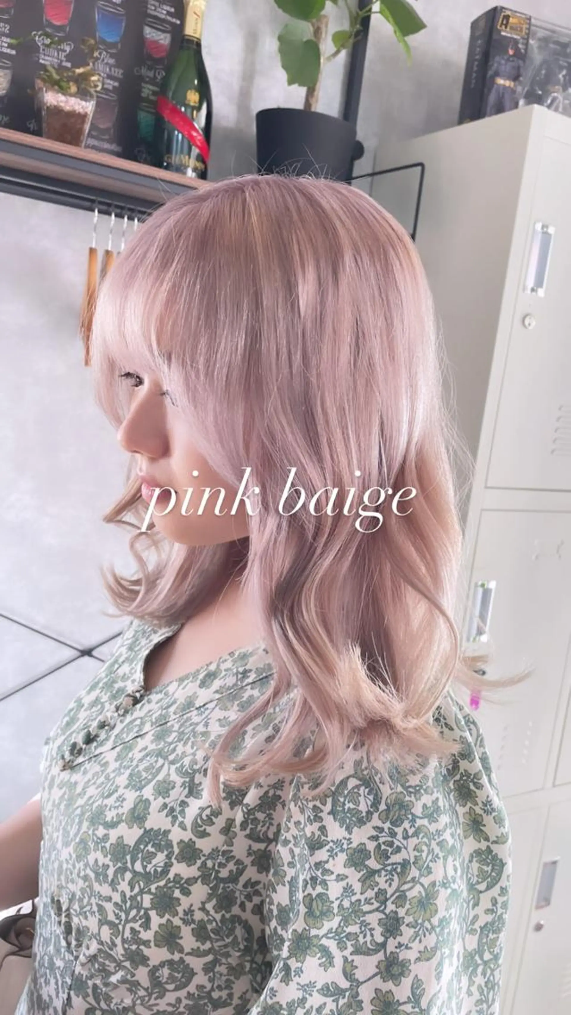 セミロング アッシュ 韓国風カラー ボブ ハイライト 韓国風ヘア andKおもろまち店 艶ダブルカラー✨のヘアスタイル