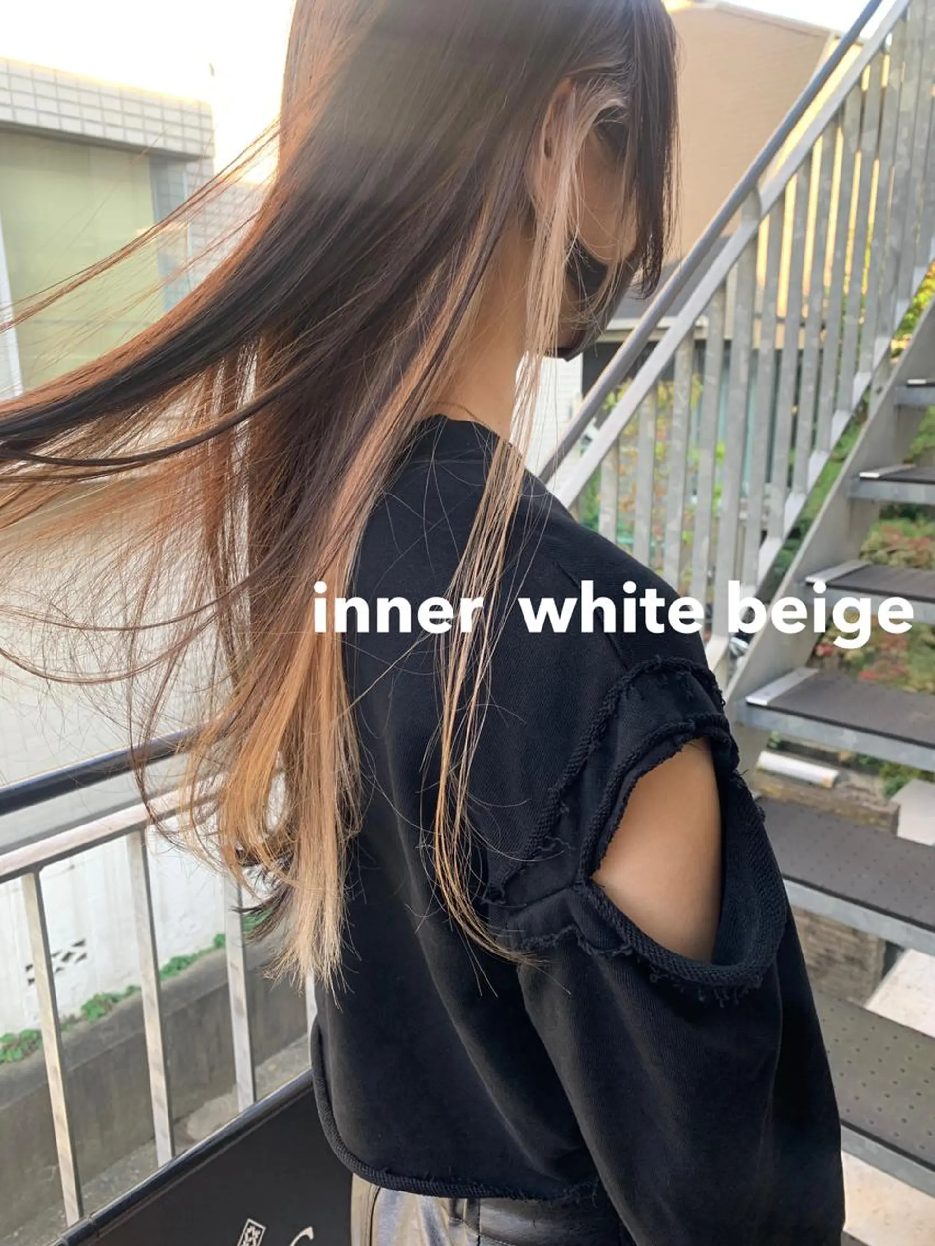 ロング カラー ベージュカラー ブリーチ ケアブリーチ インナーカラー ホワイトベージュ 柔らかブラウン/顔周 りレイヤー♡ユウシのヘアスタイル