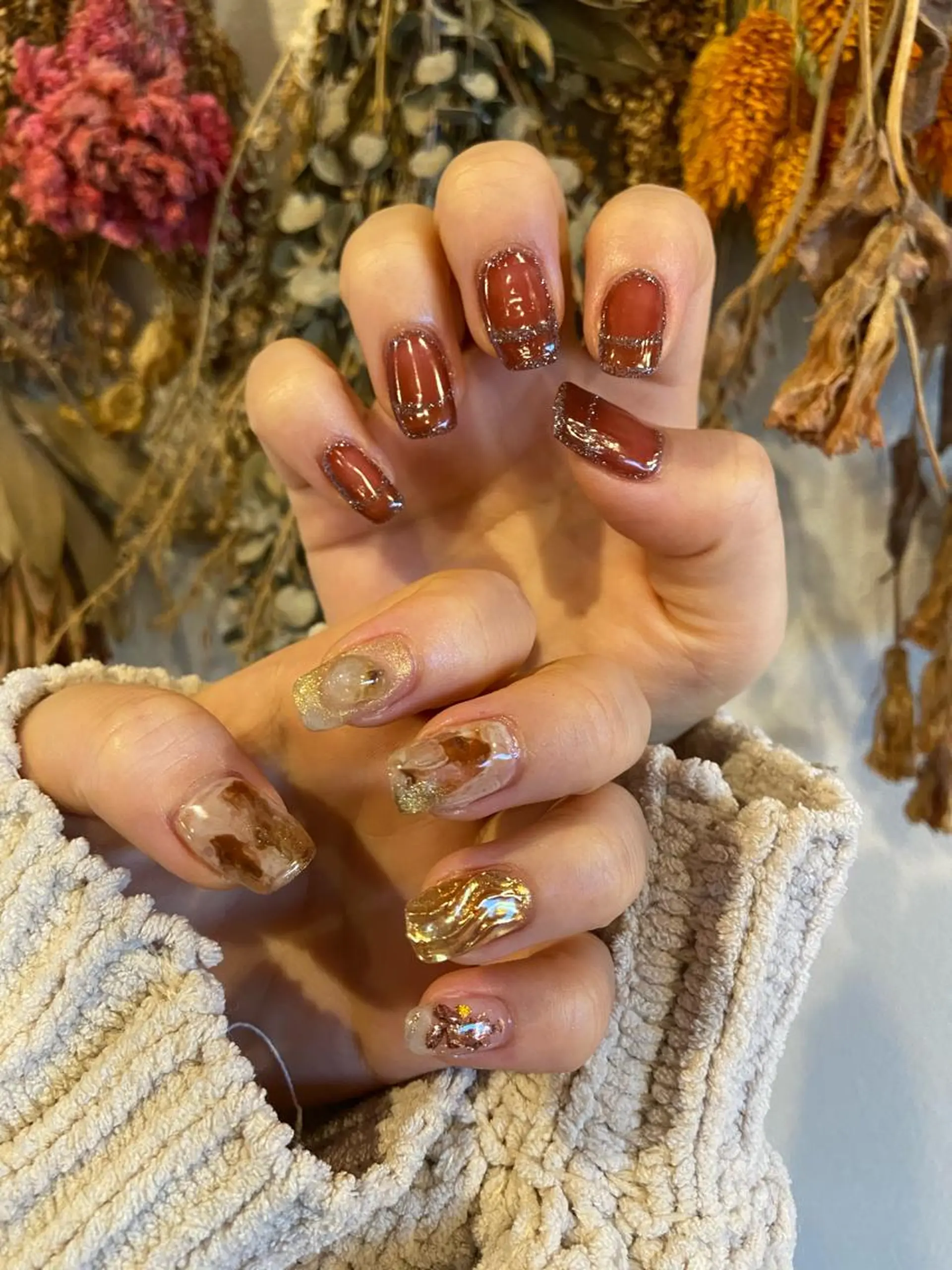 ネイル アートネイル フラッシュネイル 韓国ネイル ラメ(グリッター) ミラーネイル . unffのネイルデザイン