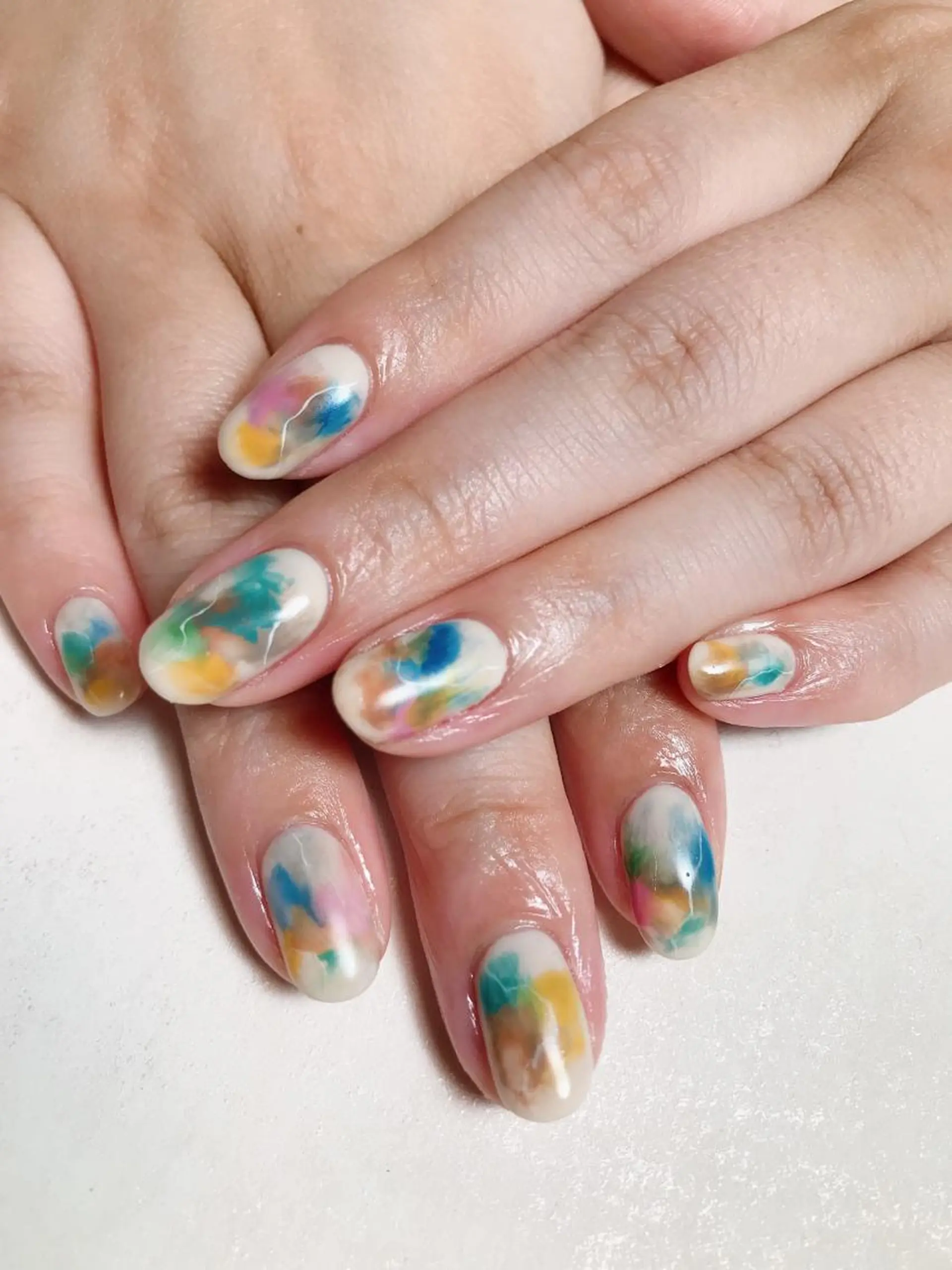 ネイル 持ち込み ニュアンスネイル 園 あゆみのネイルデザイン