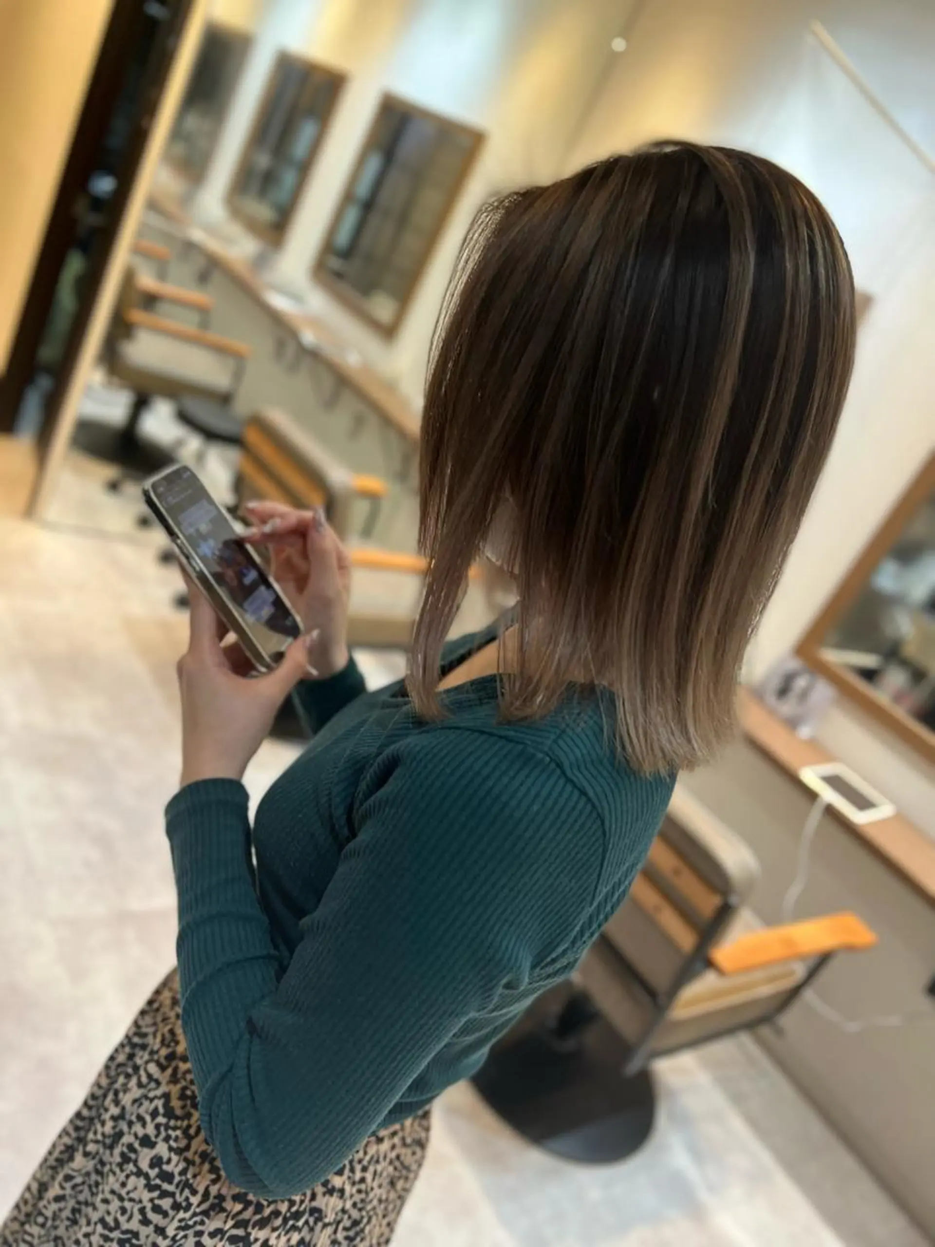 ミディアム カラー 髪質改善/ ブリーチ/中尾のヘアスタイル