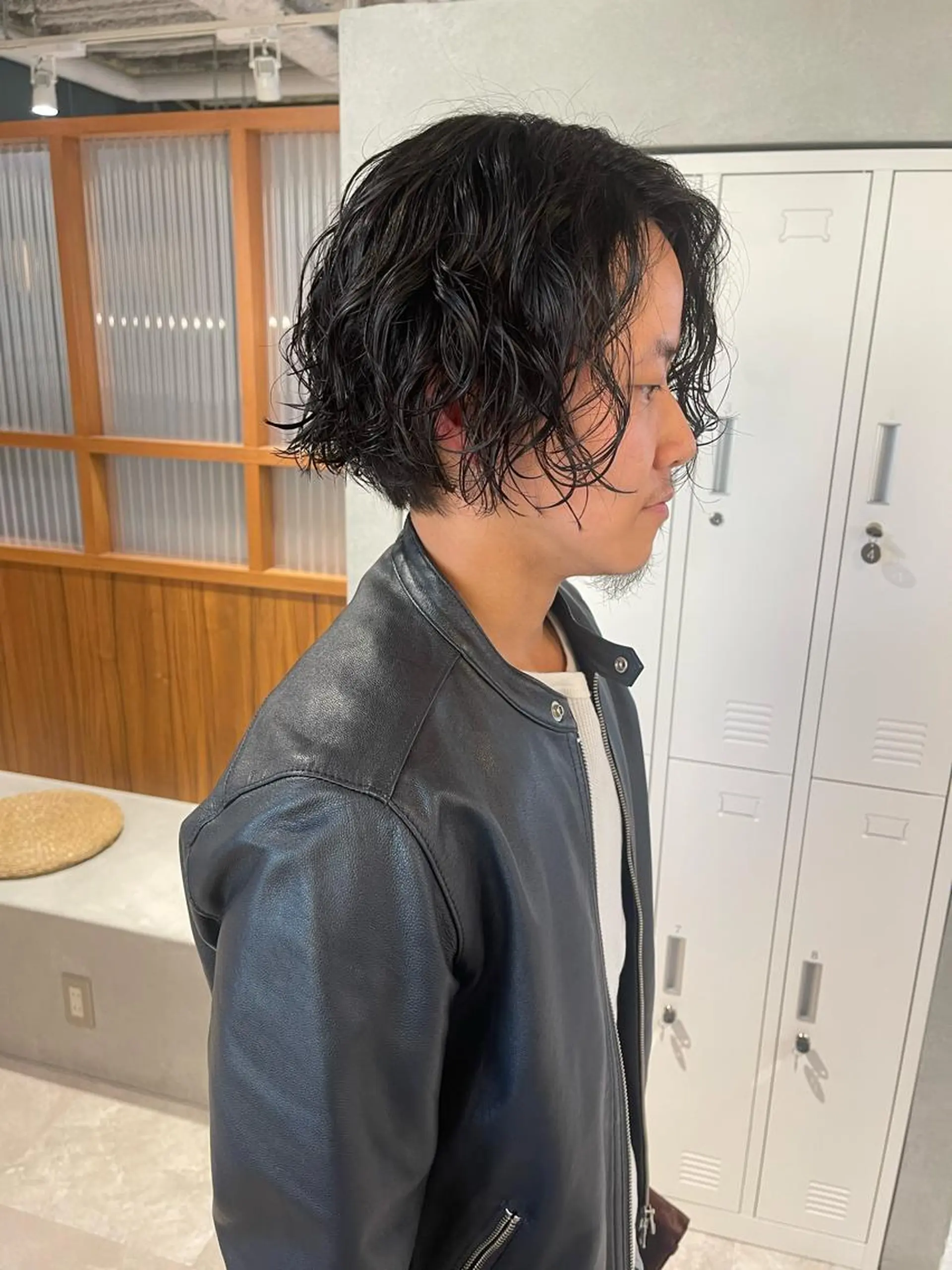 パーマ メンズ メンズパーマ スパイラルパーマ カット パーマ 店長　MANAMI ／ブリーチ／骨格ボブのヘアスタイル