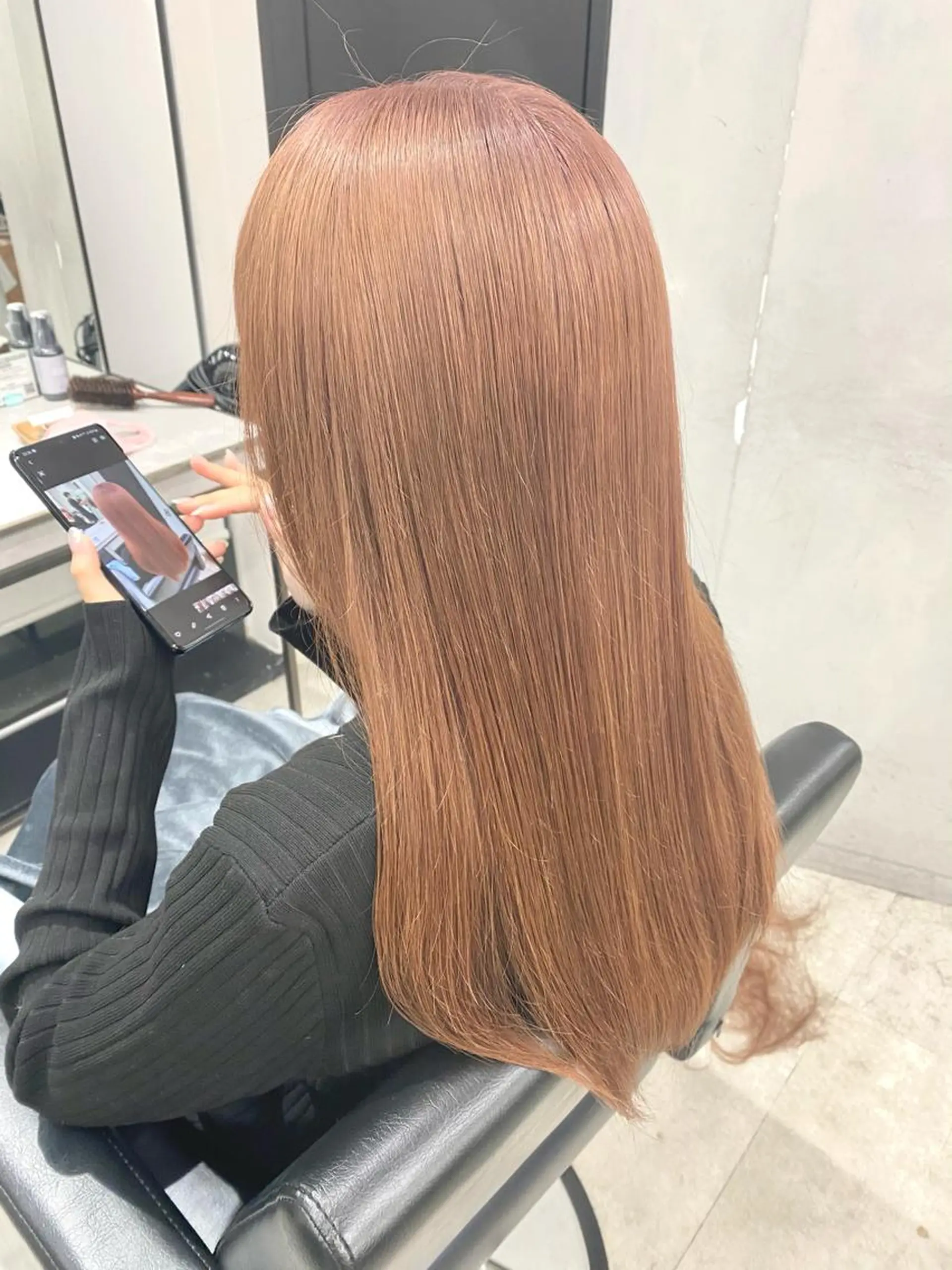 ロング カラー ベージュカラー カット ヘアカラー ピンク/ベージュ /似合わせ/田島百華のヘアスタイル