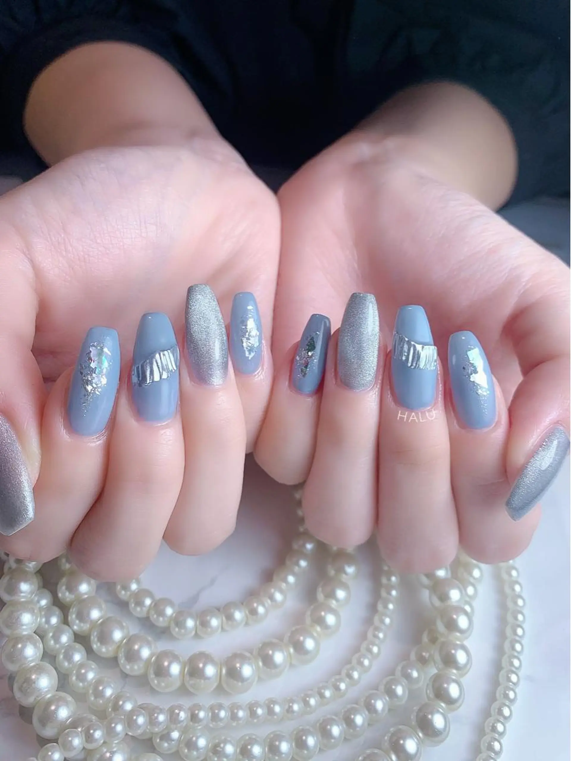 ネイル ブルー HALU ハルのネイルデザイン
