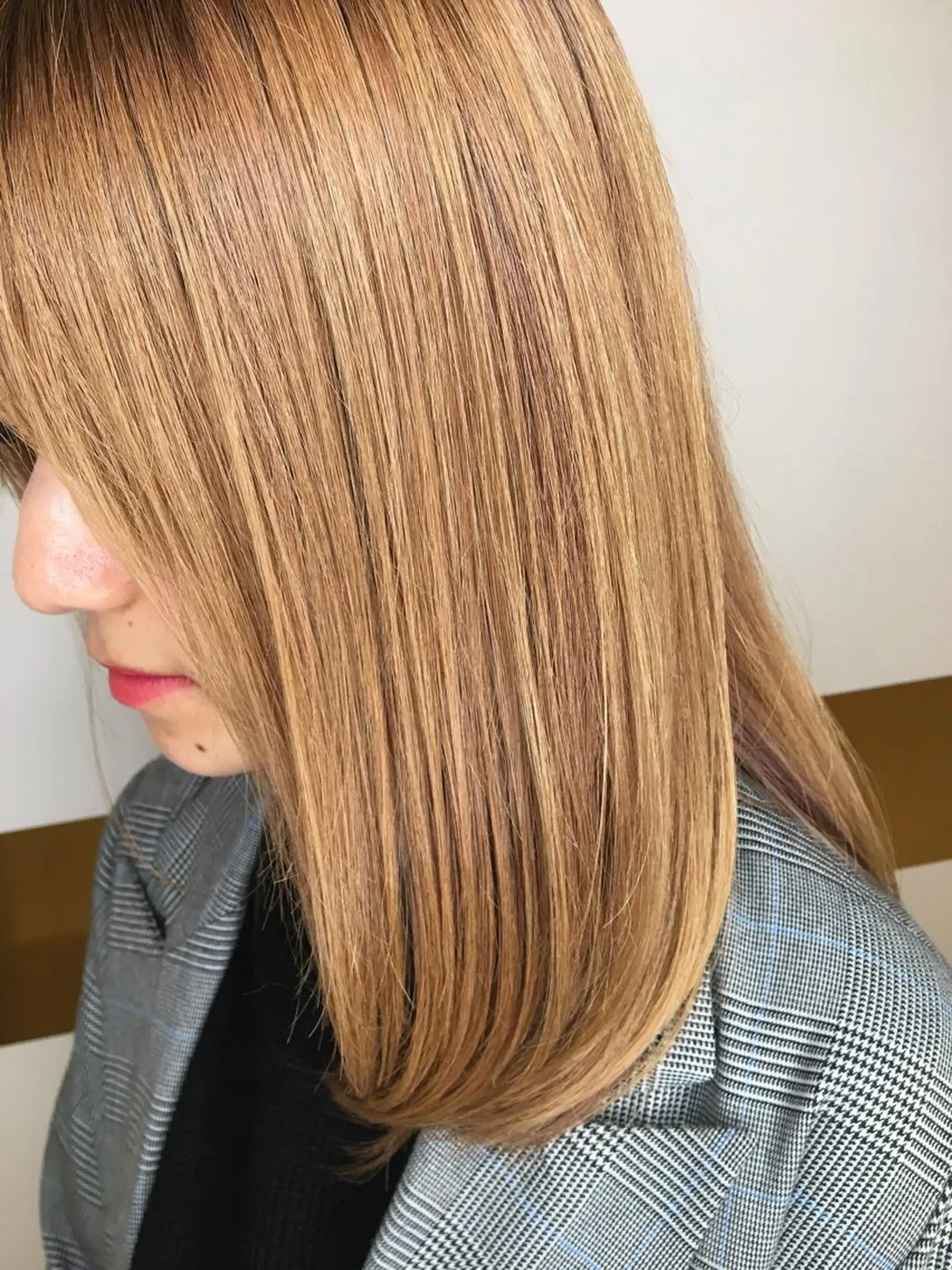 ミディアム カラー パーマ カット パーマ 縮毛矯正 トリートメント 小野寺瑞希 /最小顔カットのヘアスタイル