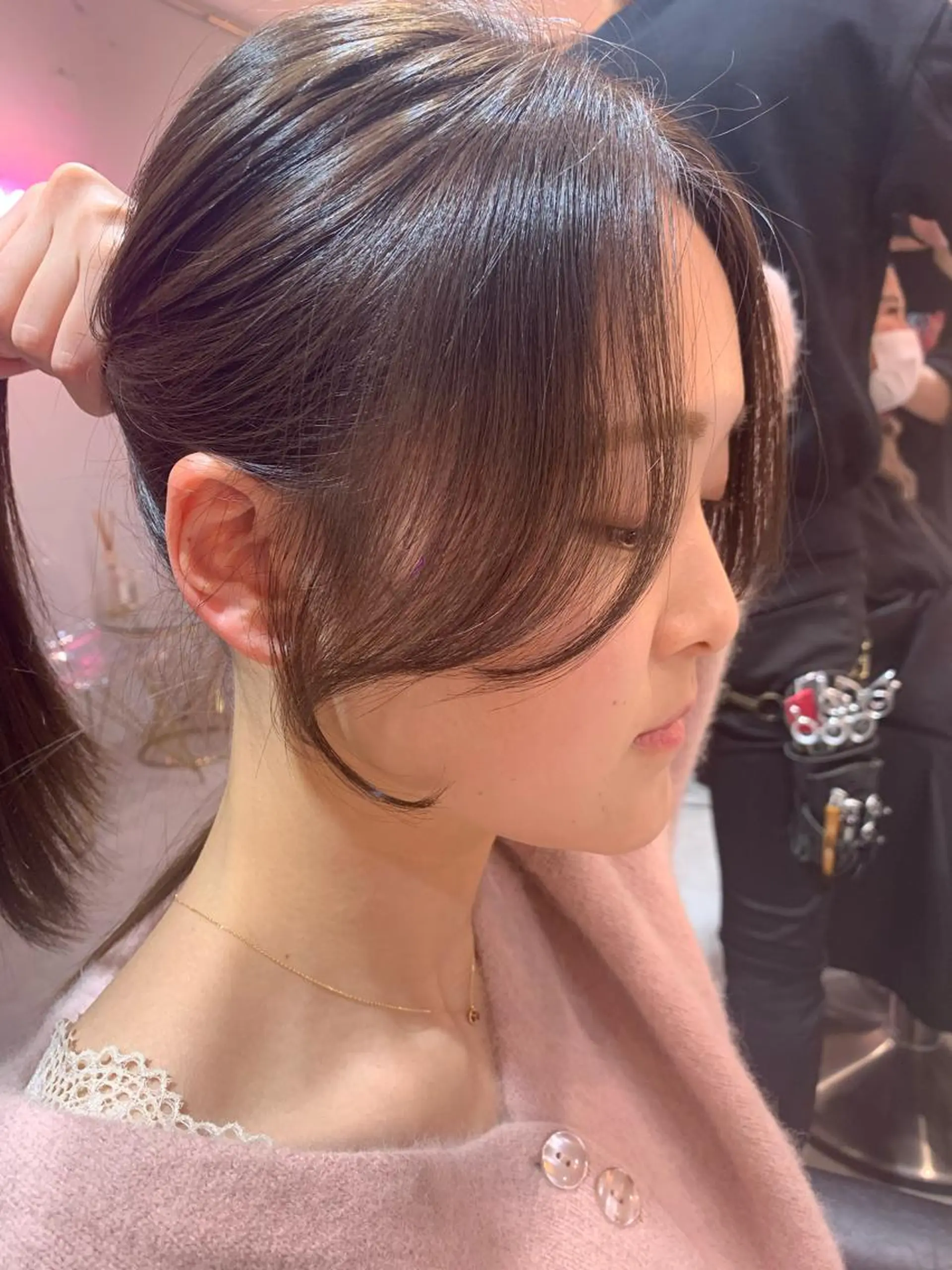 セミロング 新宿/韓国レイヤー 髪質改善カラー/角所のヘアスタイル