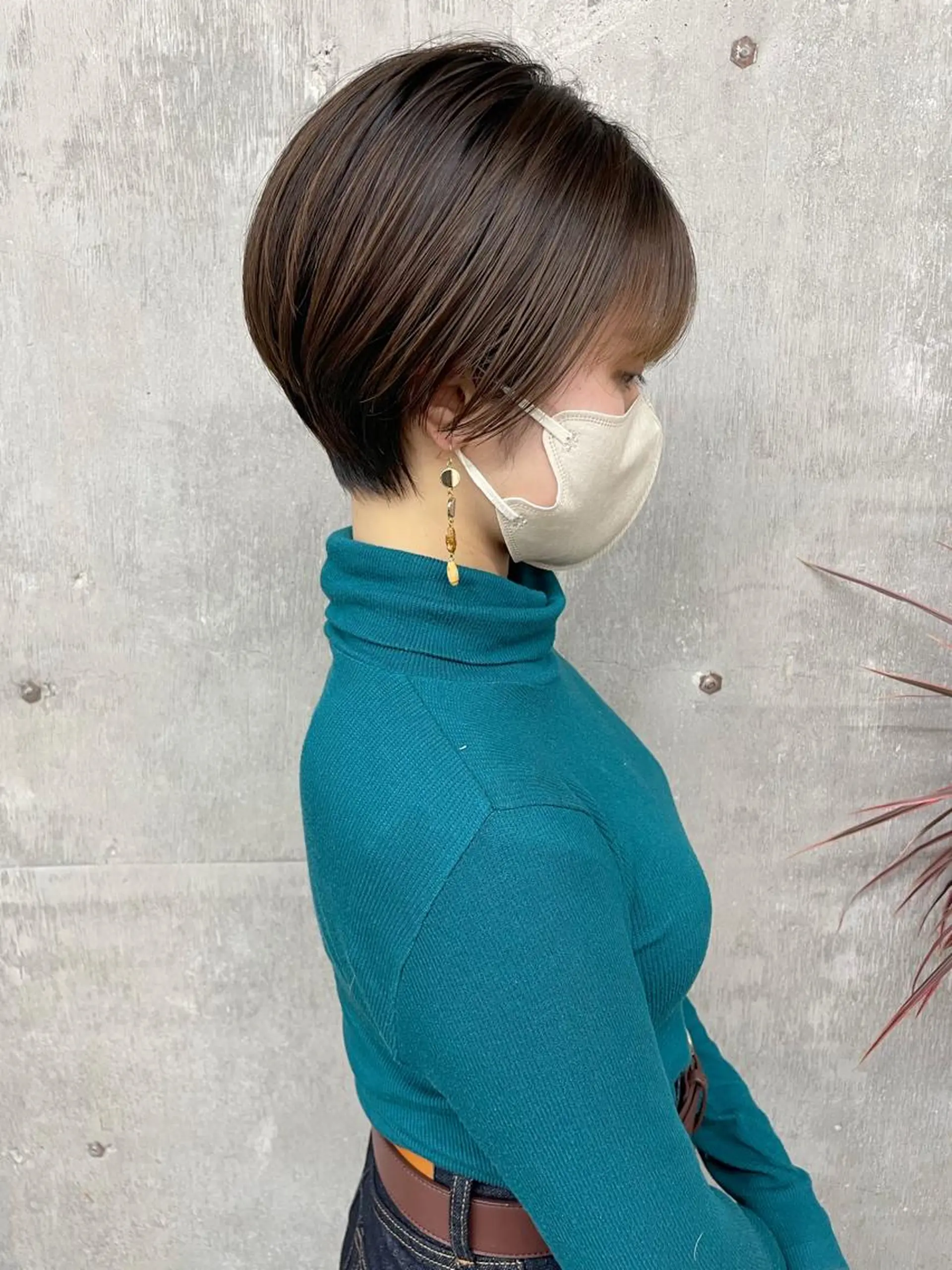 ショート カラー ショートボブ ショートレイヤー アッシュ ハイトーンカラー インナーカラー 江上拓郎/ショート /酸性ストレートのヘアスタイル