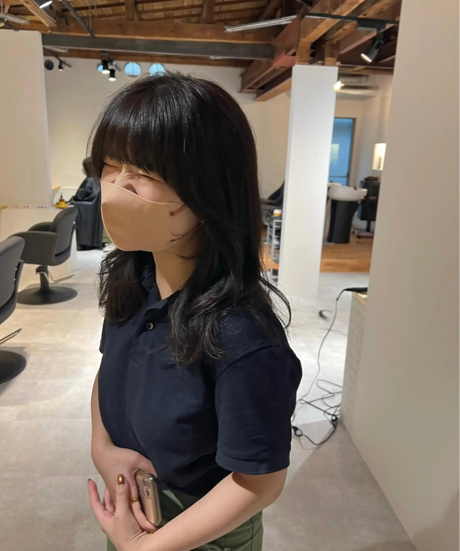 ミディアム カラー io濱川 遥のヘアスタイル