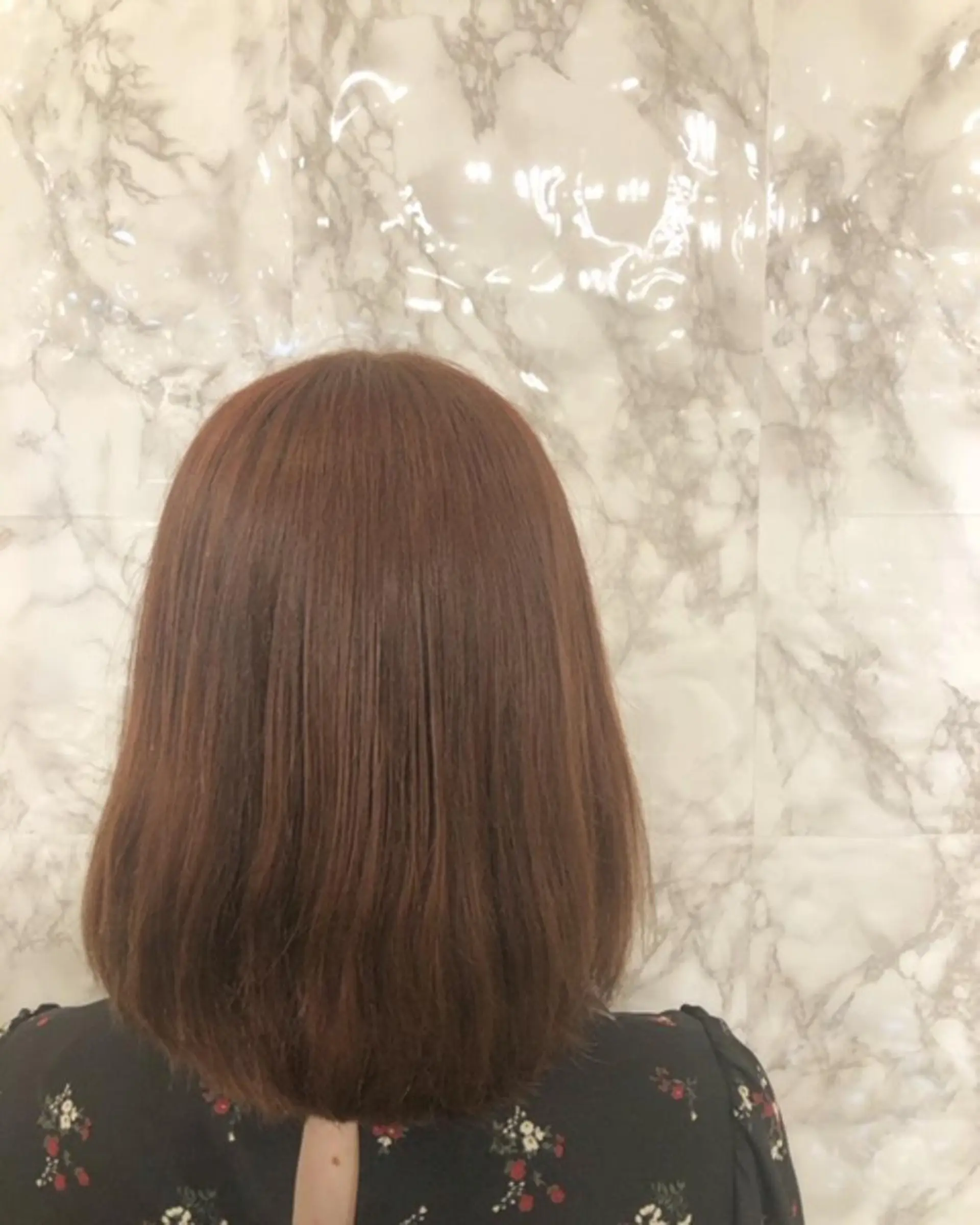 ミディアム カラー ベージュカラー ピンクカラー ピンクベージュ ボブ 東中野🥇美容室 FLOW東中野店のヘアスタイル