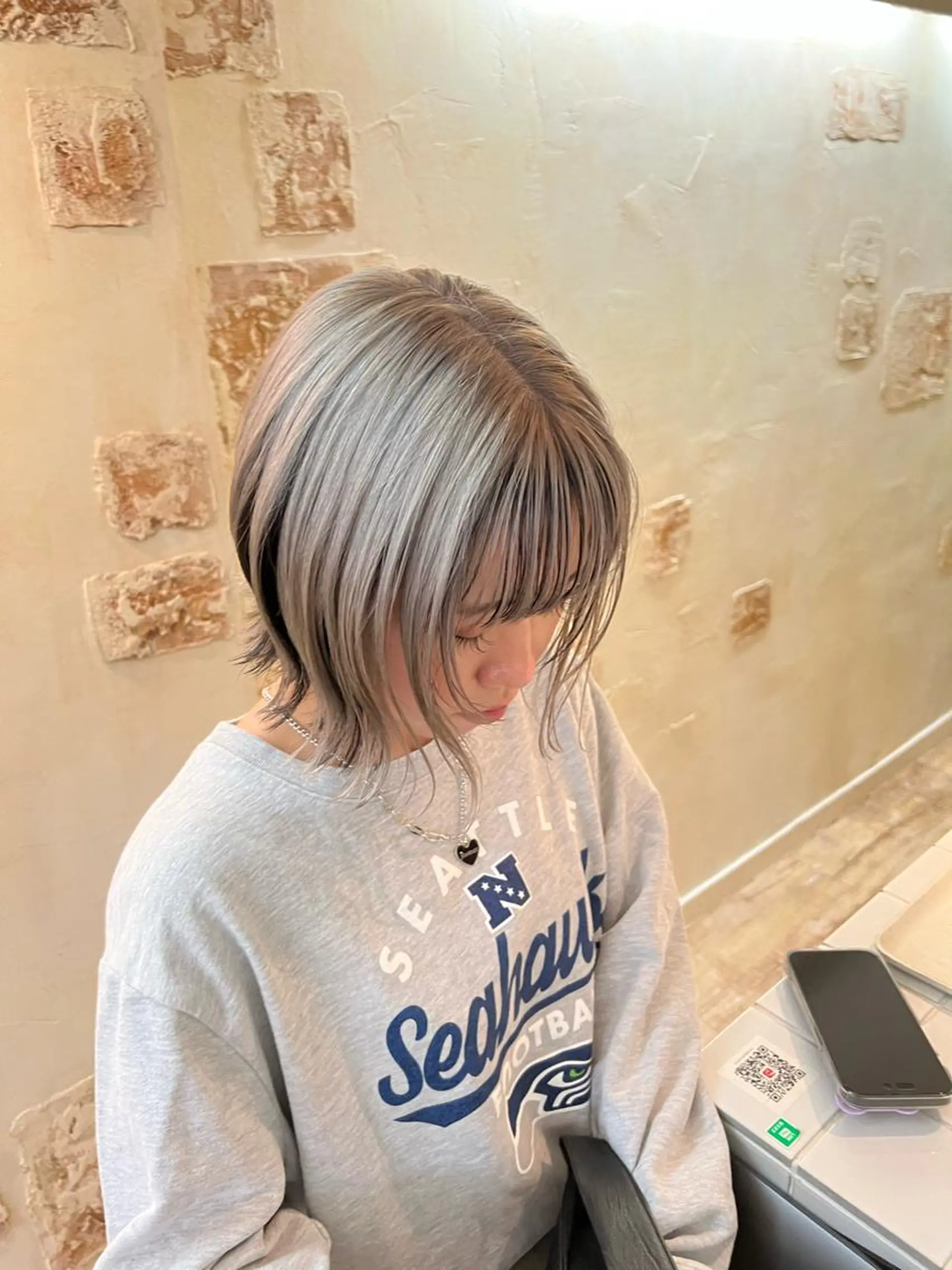 ショート 退色まで透明感ある ダブルカラー/リクのヘアスタイル