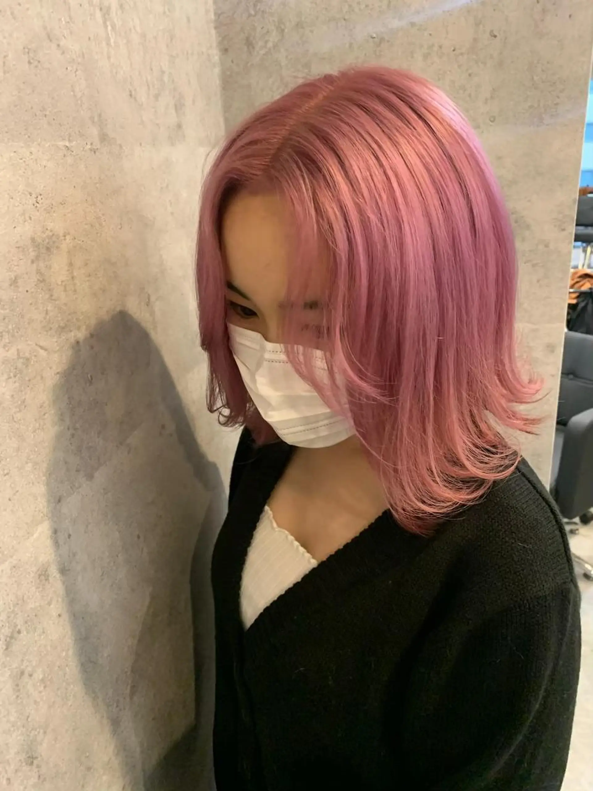 カラー アディクシーカラー バレイヤージュ 黒髪 ブリーチ ダブルカラー カット ヘアカラー トリートメント ＿WHITE鳳店 アンダーバーホワイトのヘアスタイル