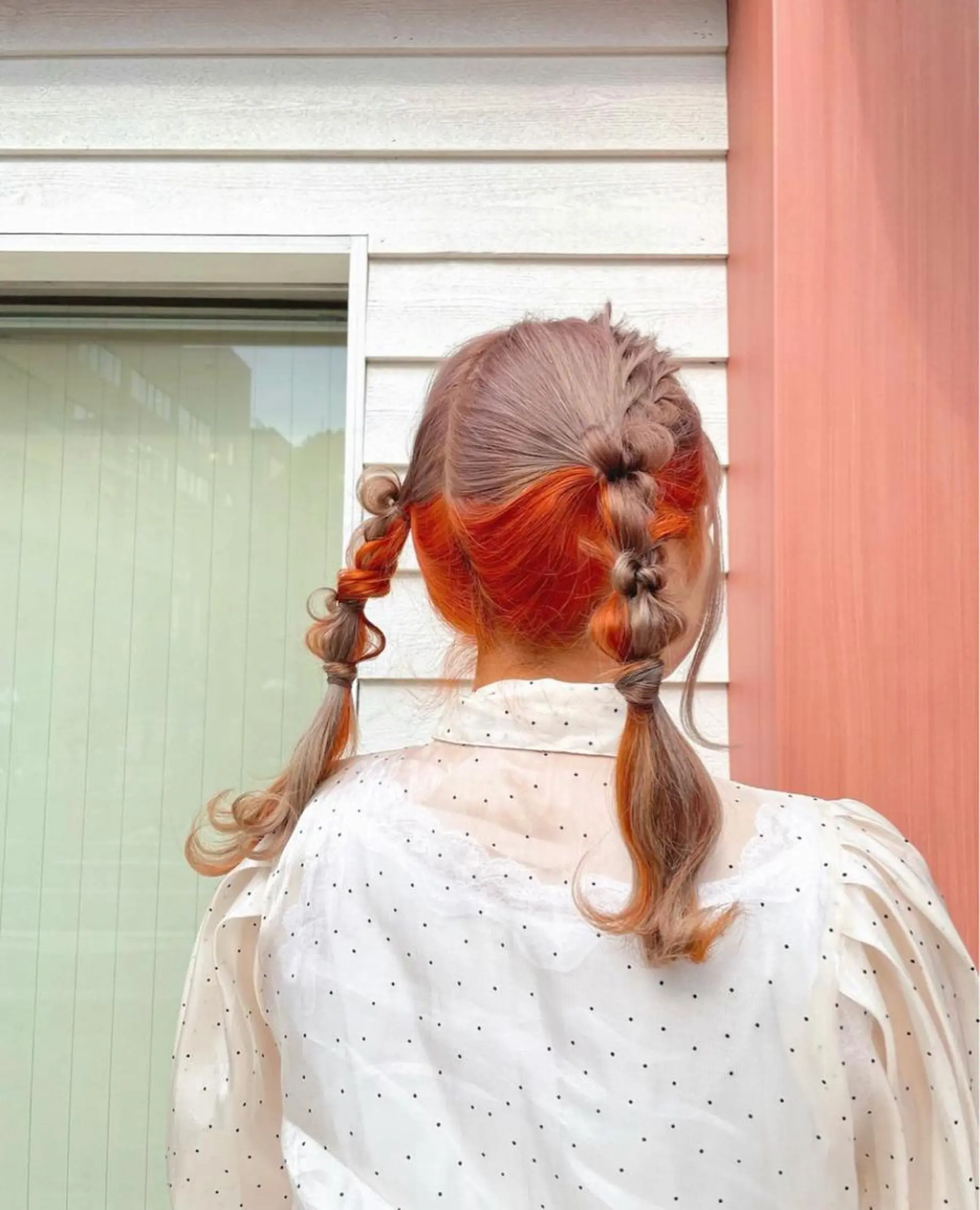 ロング カラー ヘアアレンジ ブリーチ ヘアカラー トリートメント miwa♡暖色カラー 盛れる顔周り.ヘアメのヘアスタイル