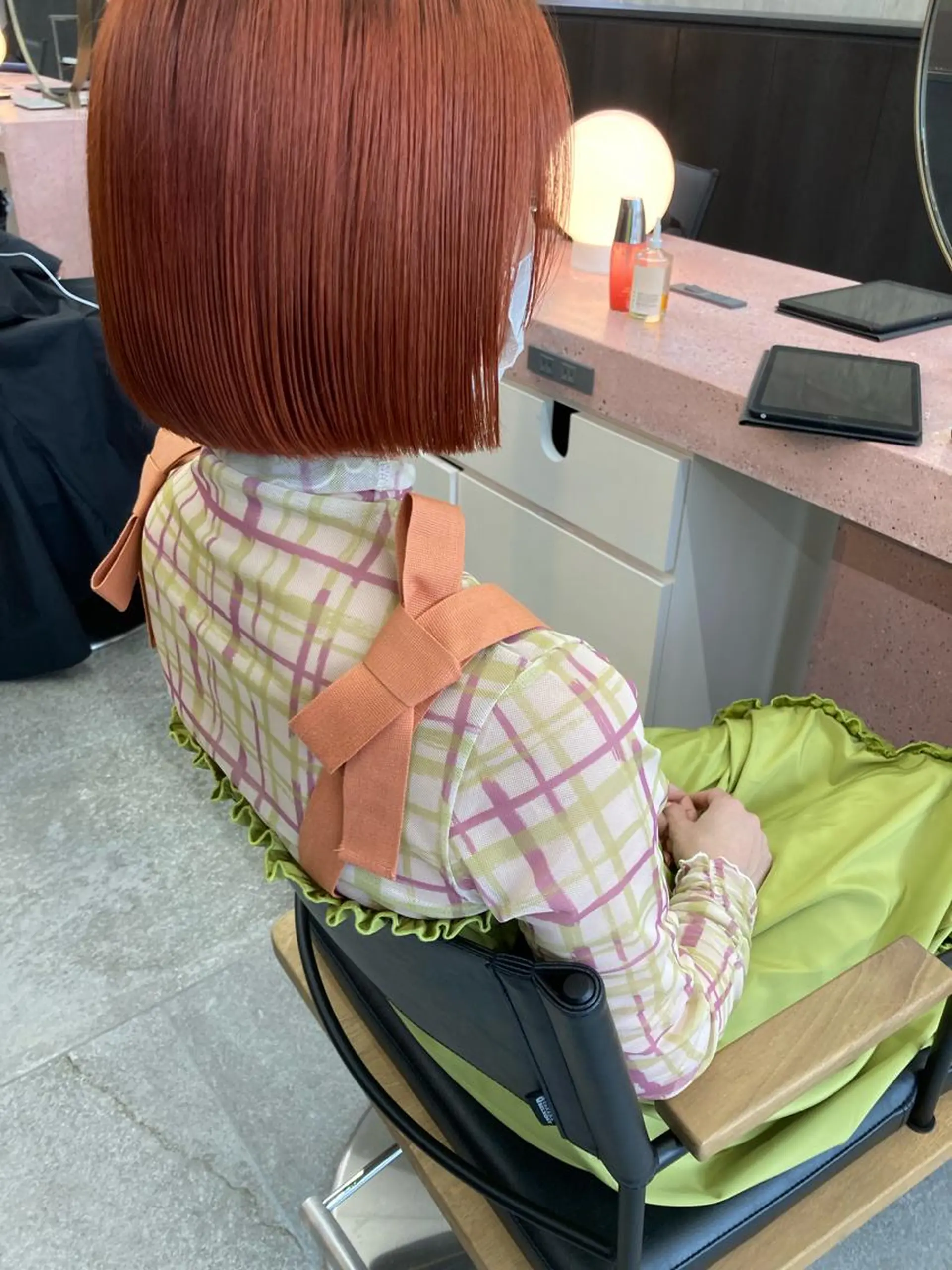 ミディアム カラー オレンジ 小木曽智美 /ボブ/ショートのヘアスタイル