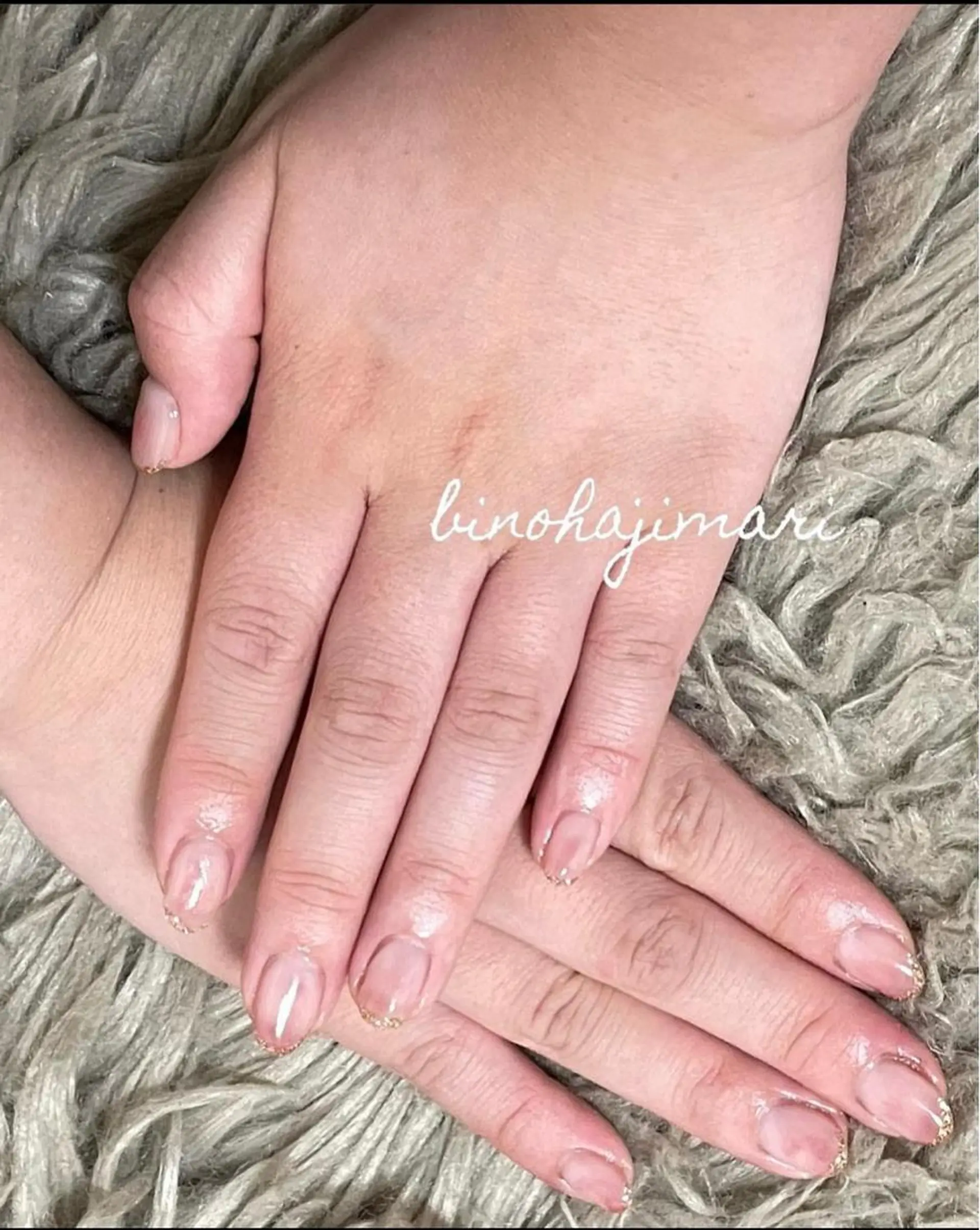 ネイル アートネイル ラメ(グリッター) ニュアンスネイル ピンク スクエアネイル ♡Bivi♡自爪に 優しいネイルサロンのネイルデザイン