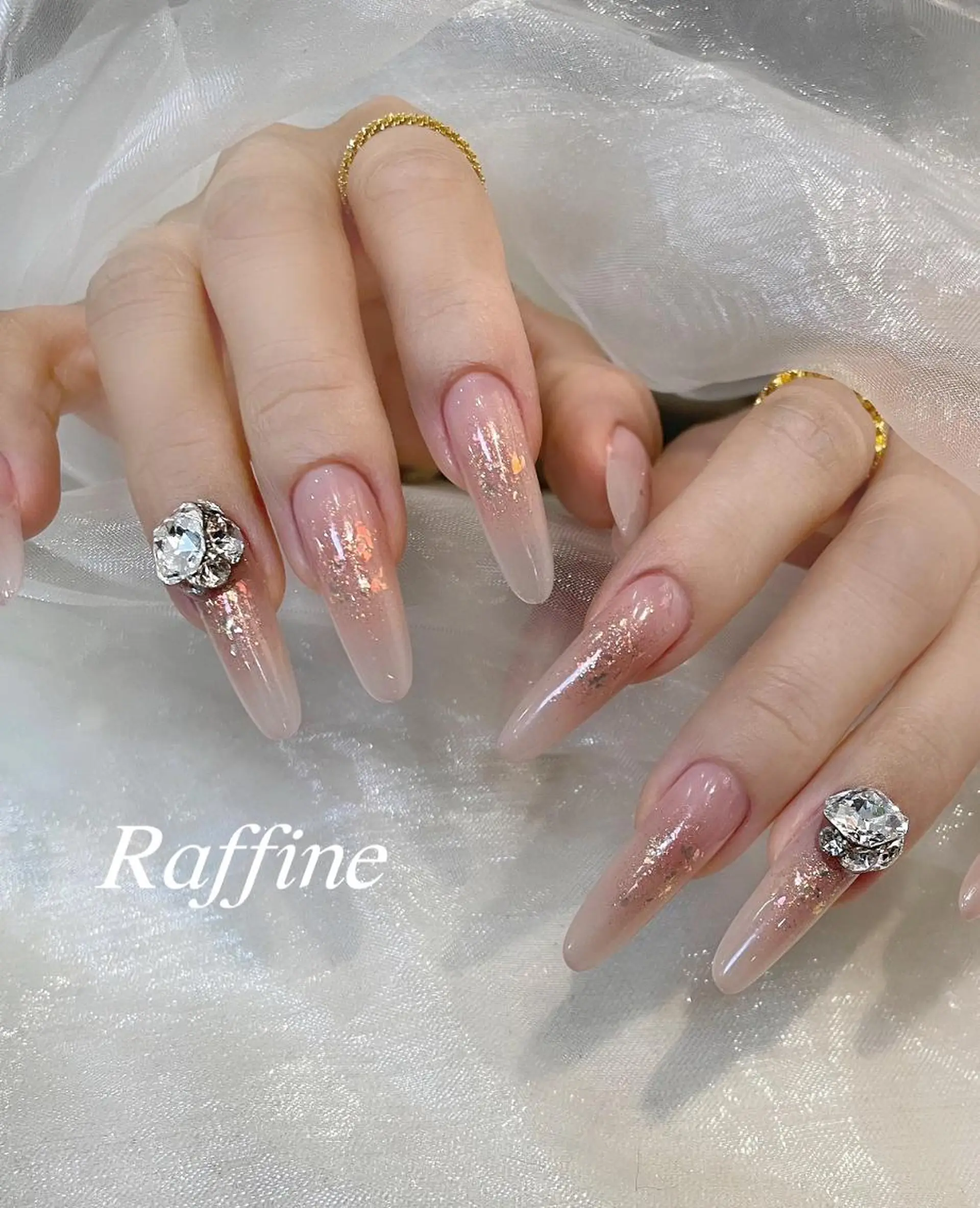 ネイル RAFFINE 月🦋🩵のネイルデザイン