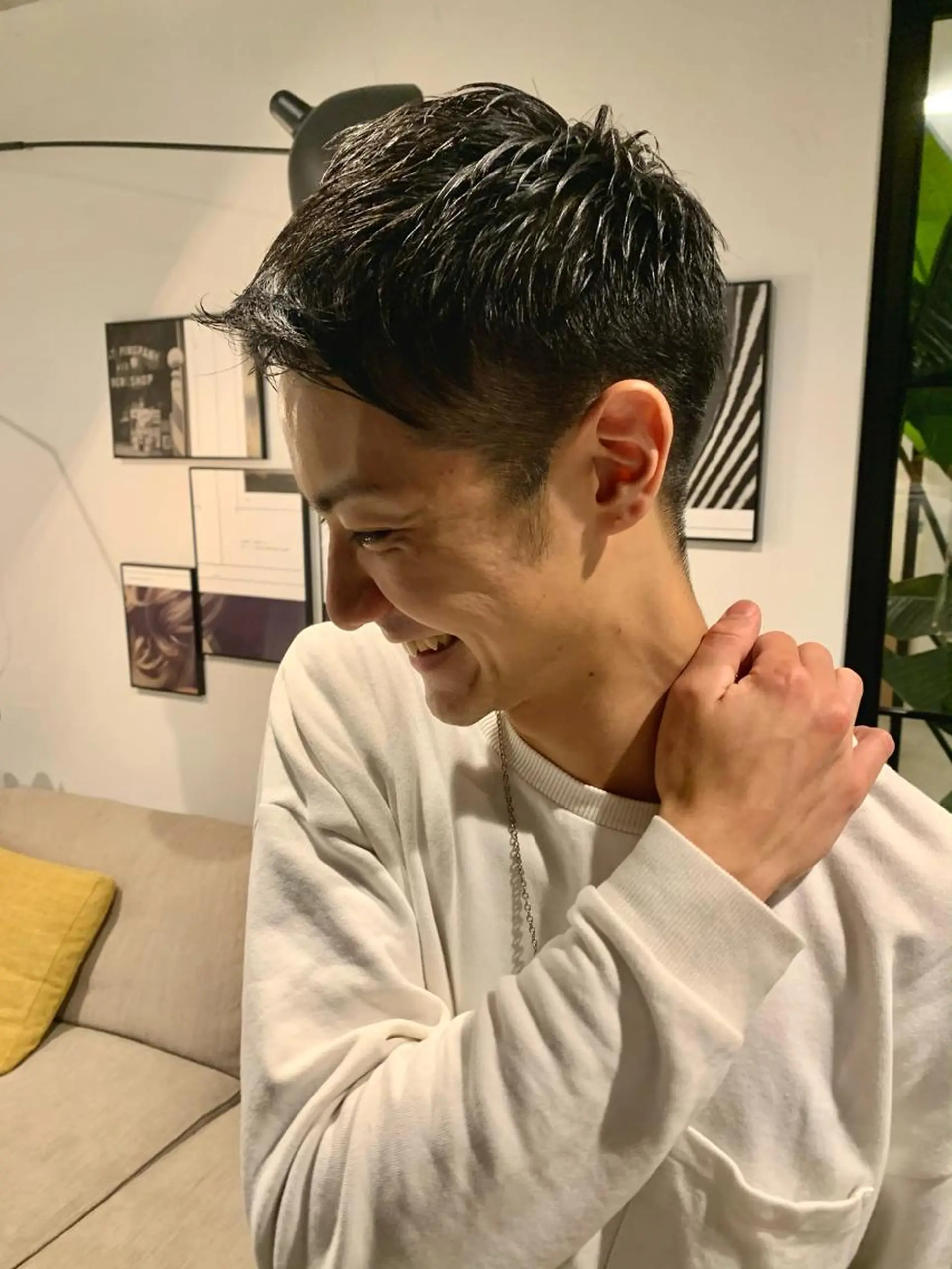 ショート メンズ ピンクベージュ/新潟 万代/高橋桃葉🍑のヘアスタイル