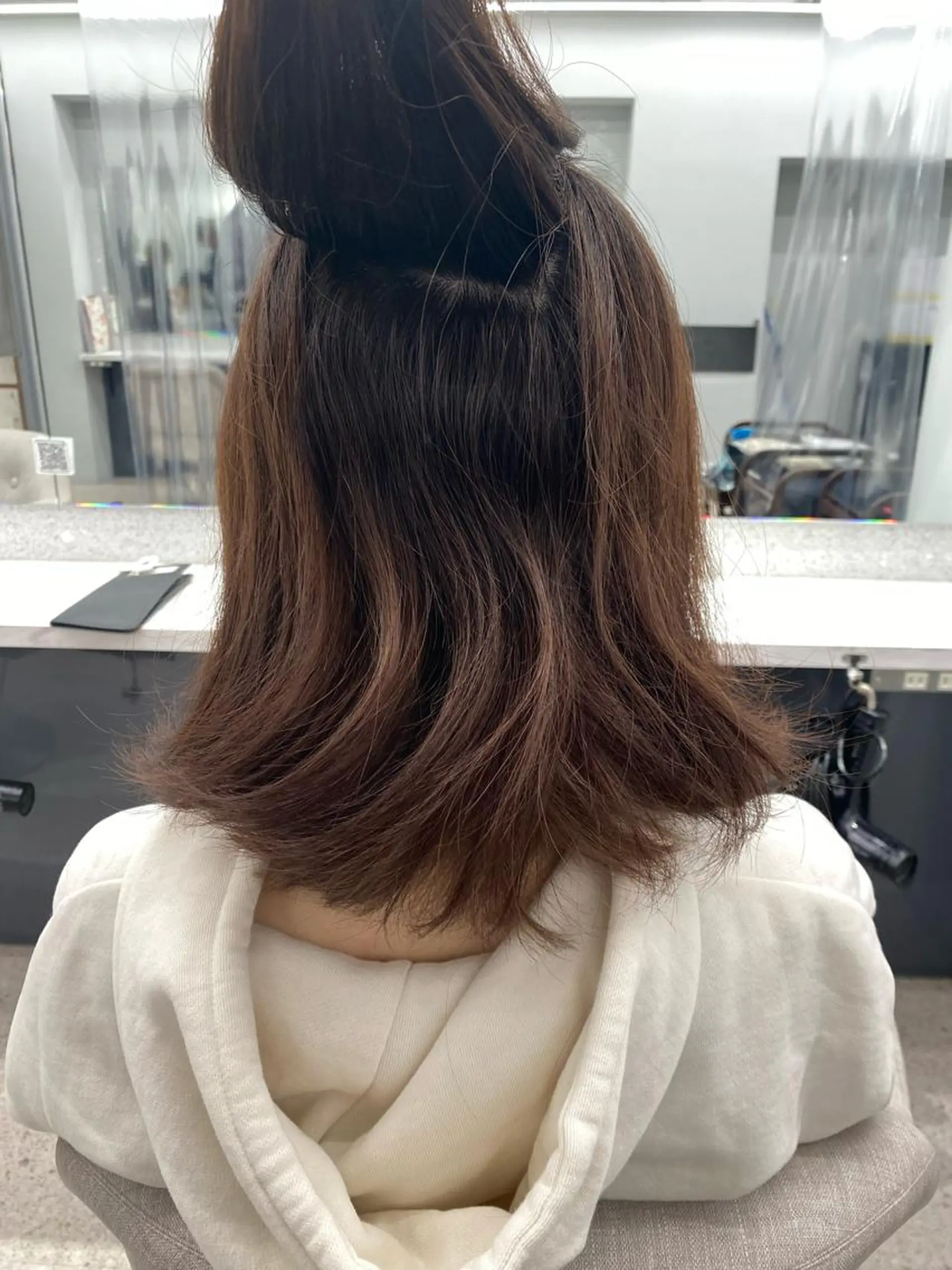 ミディアム パーマ 京都レイヤーカット/ 縮毛矯正/羽柴りくのヘアスタイル