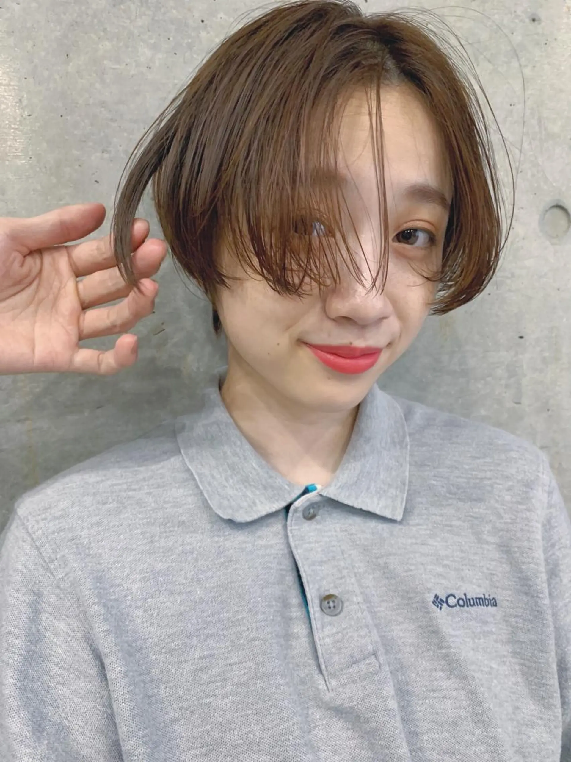 ショート カラー ボブパーマコテ巻き風 パーマNo1深江秀平のヘアスタイル