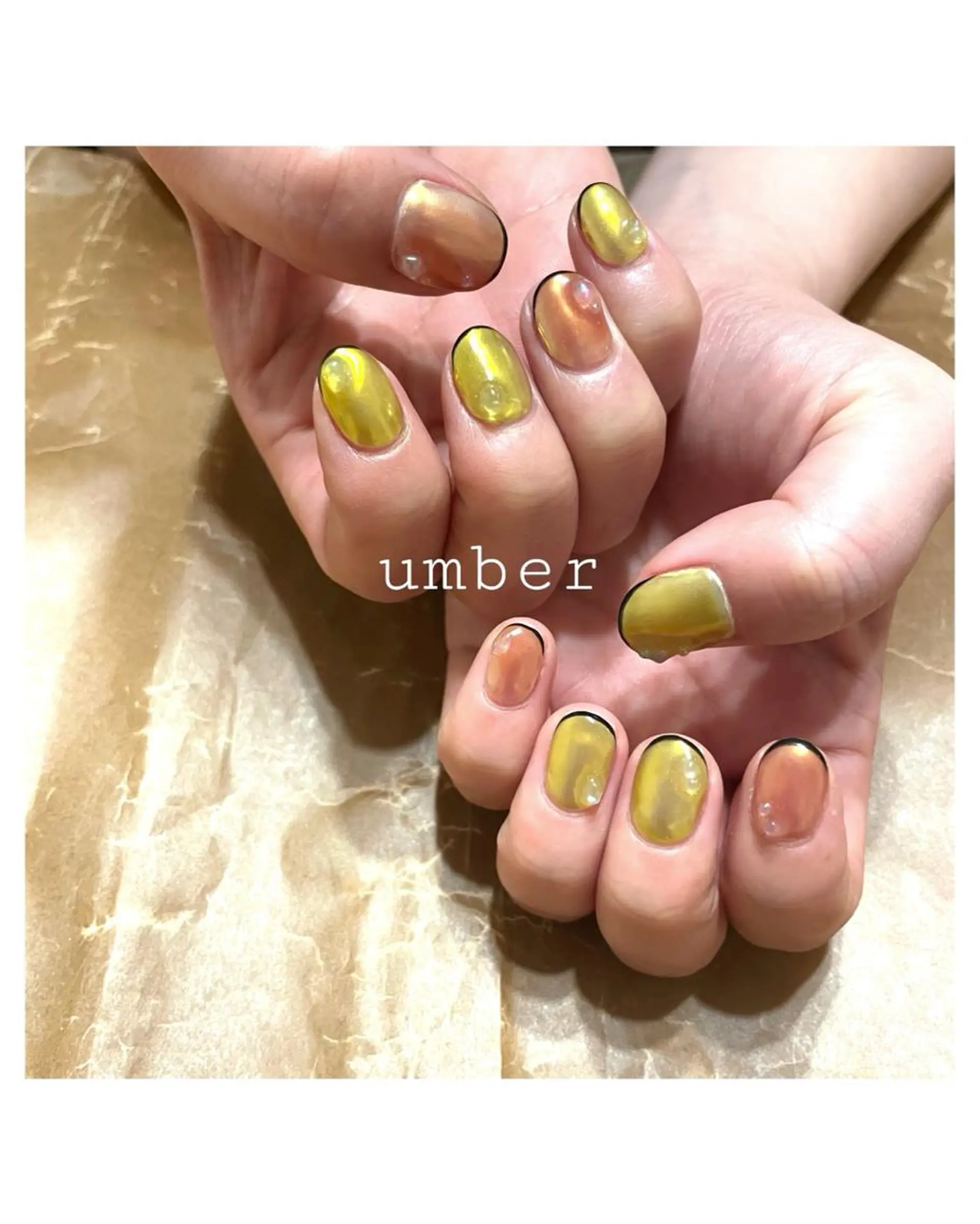 ネイル オーロラネイル クリアネイル フラッシュネイル フットネイル フレンチネイル ハンドネイル umber 三茶1分のネイルデザイン