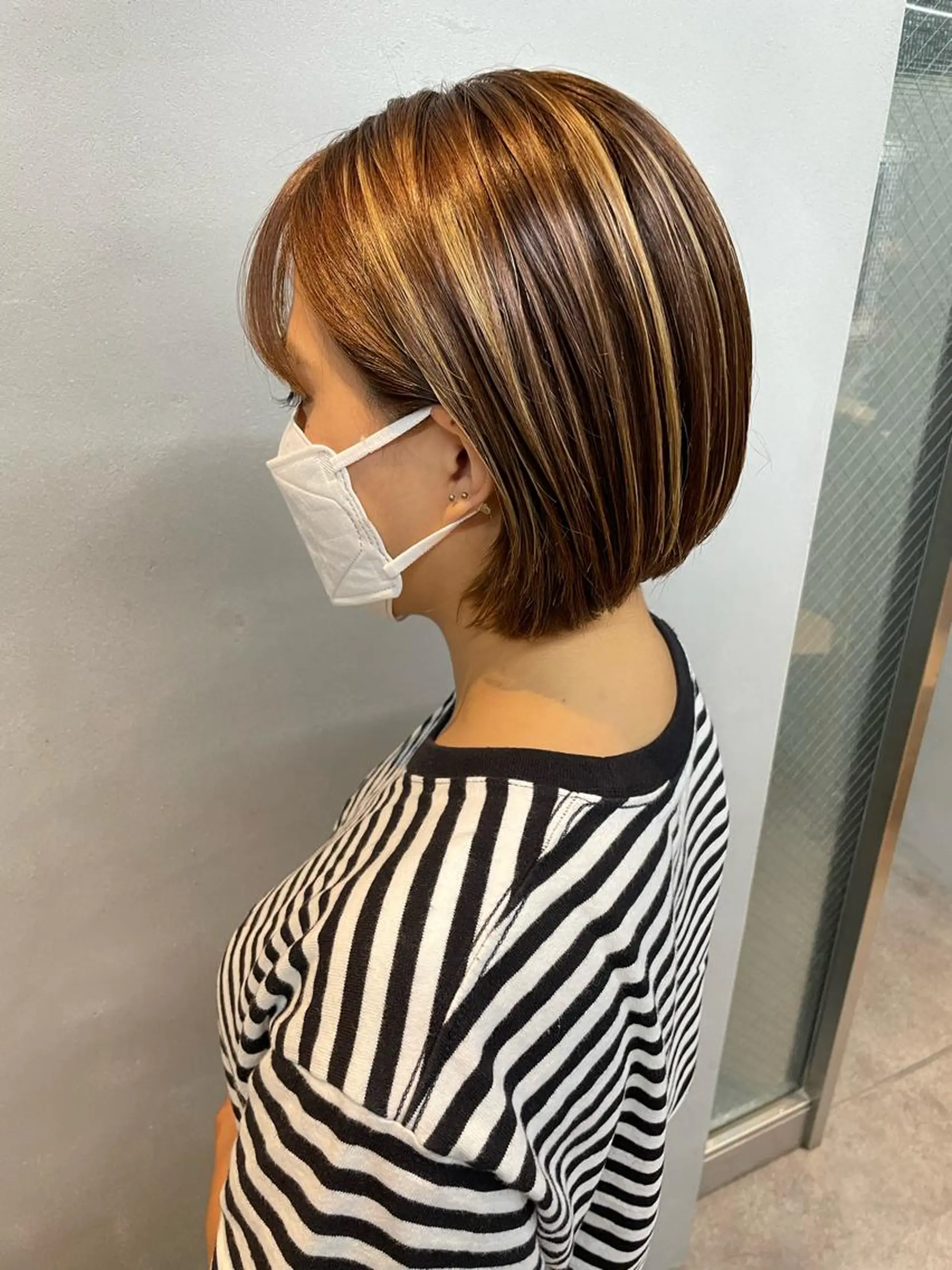 ショート カラー ハイライトカラー ボブ ハイライト 女性リピ90%🍨 🩷佐藤みずきのヘアスタイル