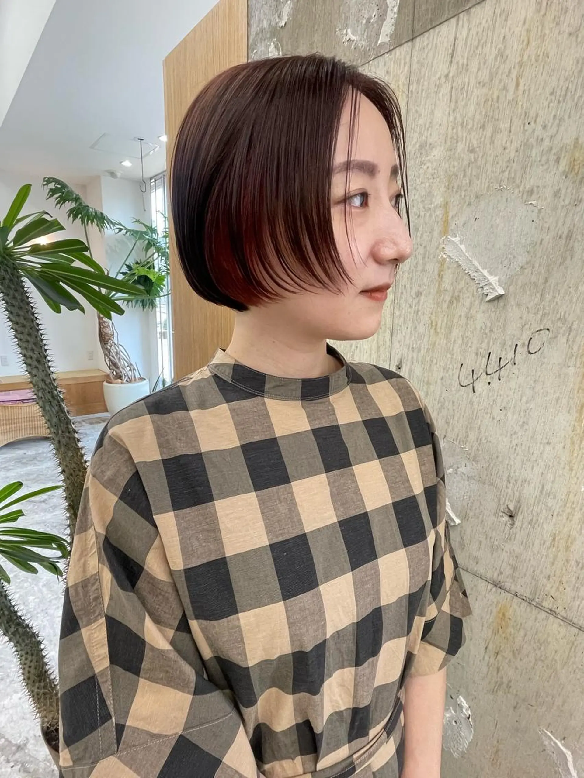 ショート カラー カット ヘアカラー トリートメント 垢抜けパツっとボブ/ SAHO / OAKのヘアスタイル