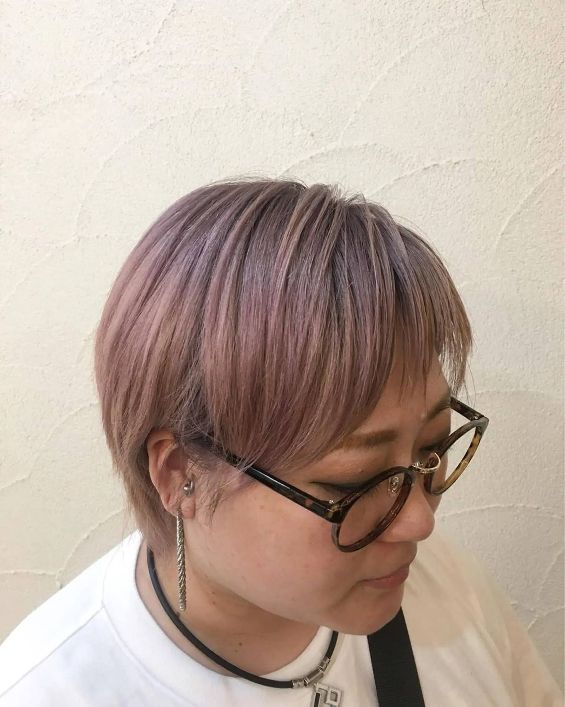 ショート カラー ブリーチ パープルカラー ✂︎中山竜哉✂︎ 川崎スタイリストのヘアスタイル
