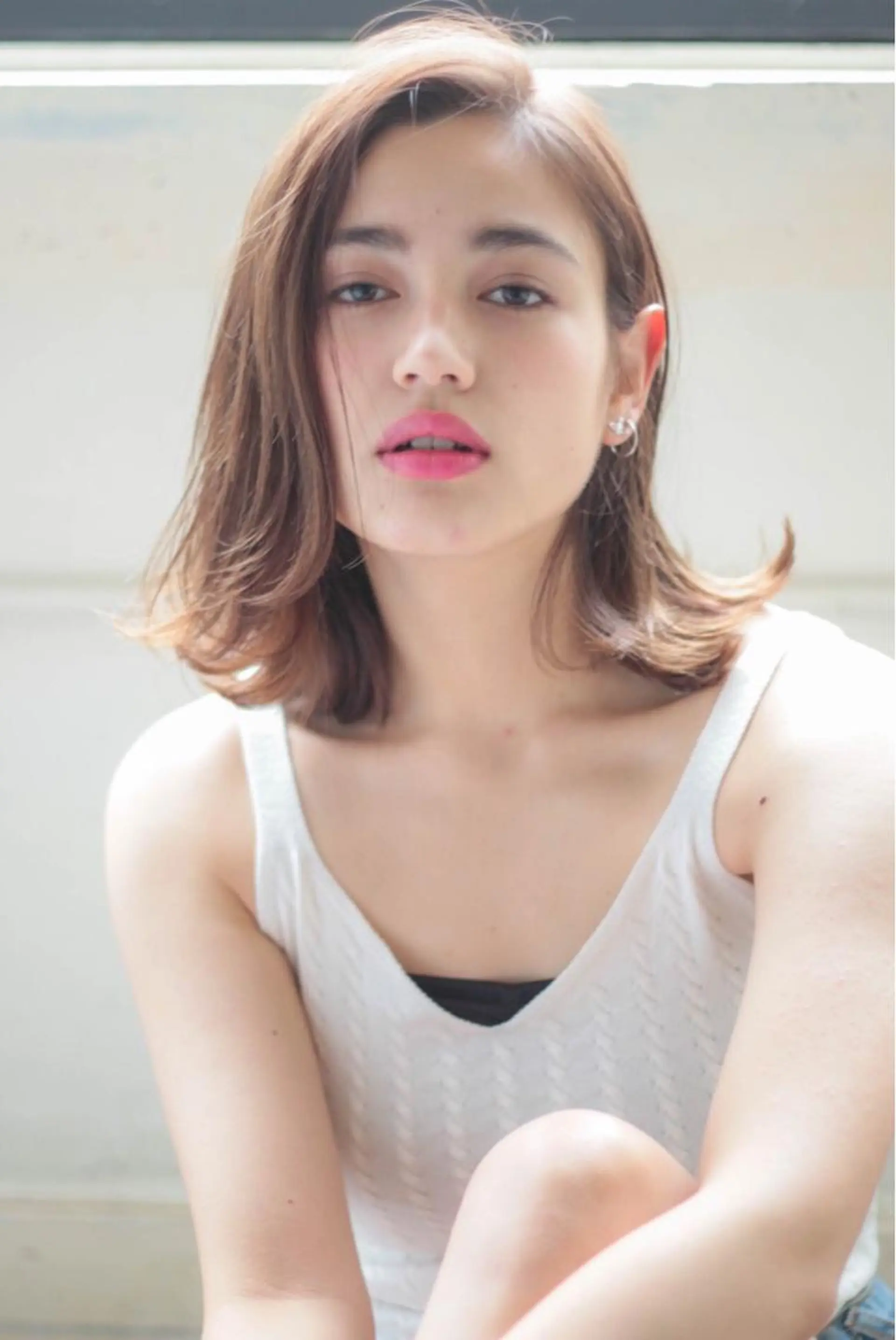 ミディアム カラー パーマ 外ハネヘア 髪質改善縮毛矯正✨ ナリタユウヤのヘアスタイル