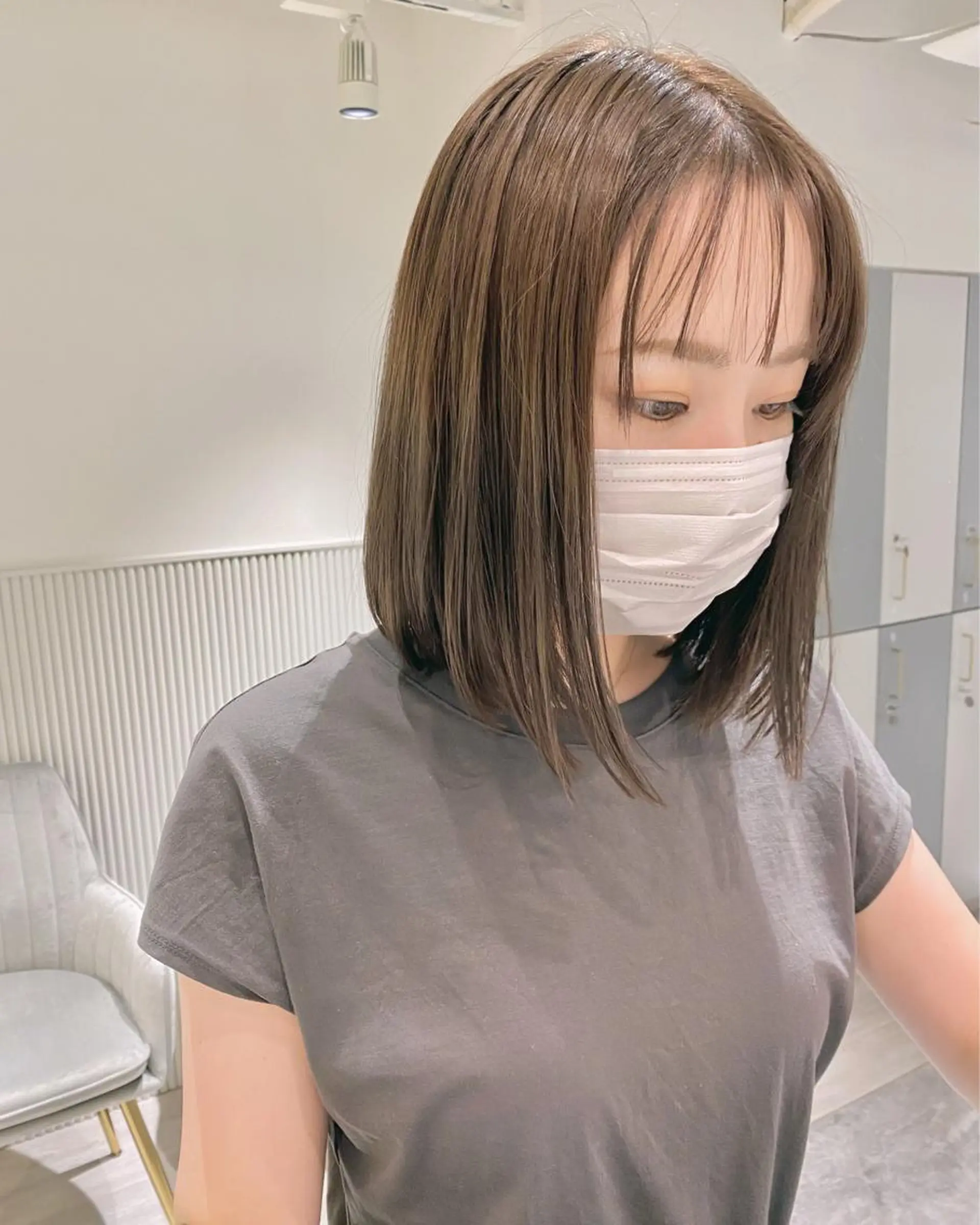 ミディアム カラー 透明感カラー ボブ 髪質改善 トリートメント カット ヘアカラー トリートメント LOVESTOIKE 堂本のヘアスタイル