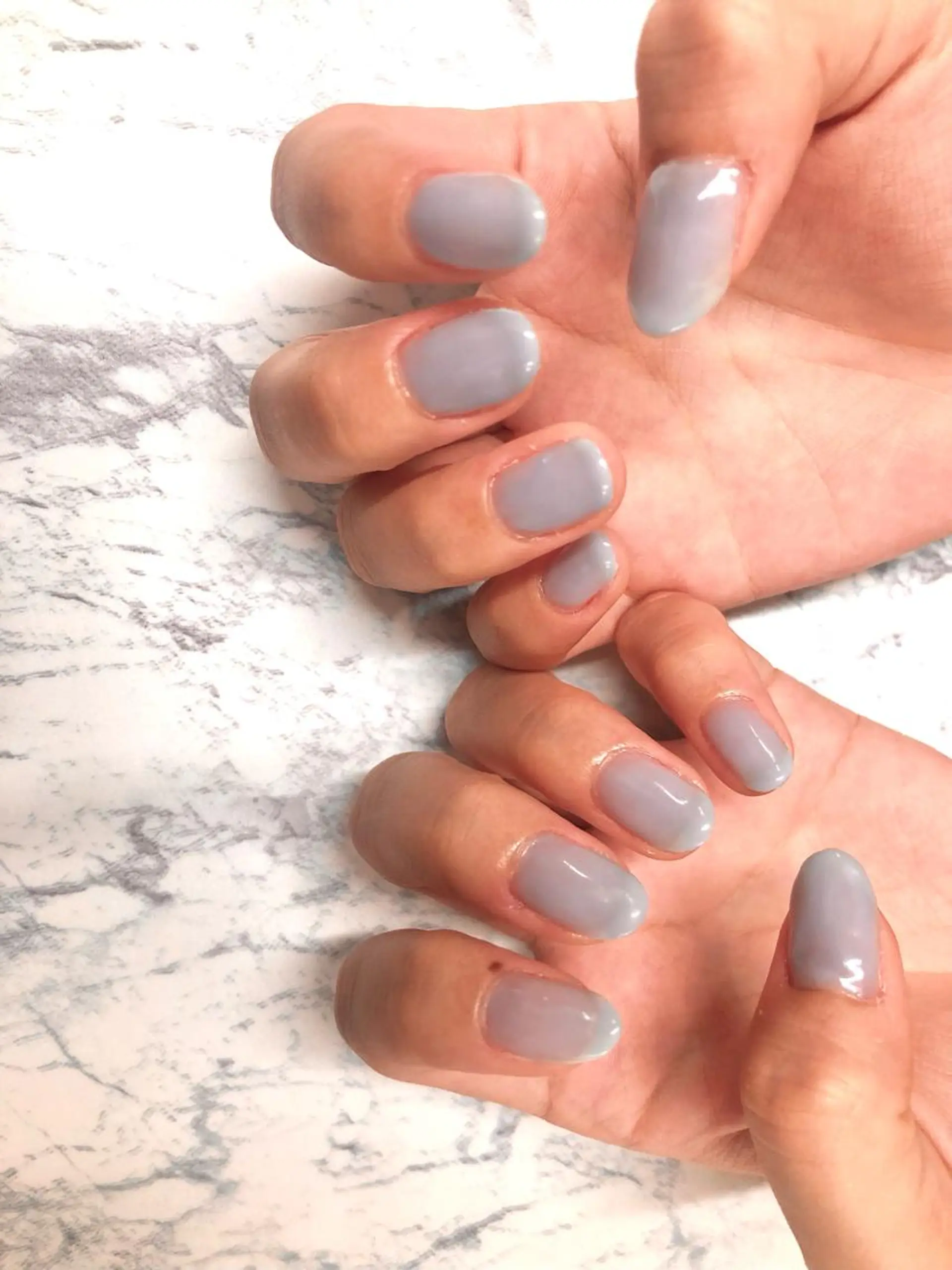 ネイル 水色 ワンカラーネイル 杉山 ネイリストのネイルデザイン