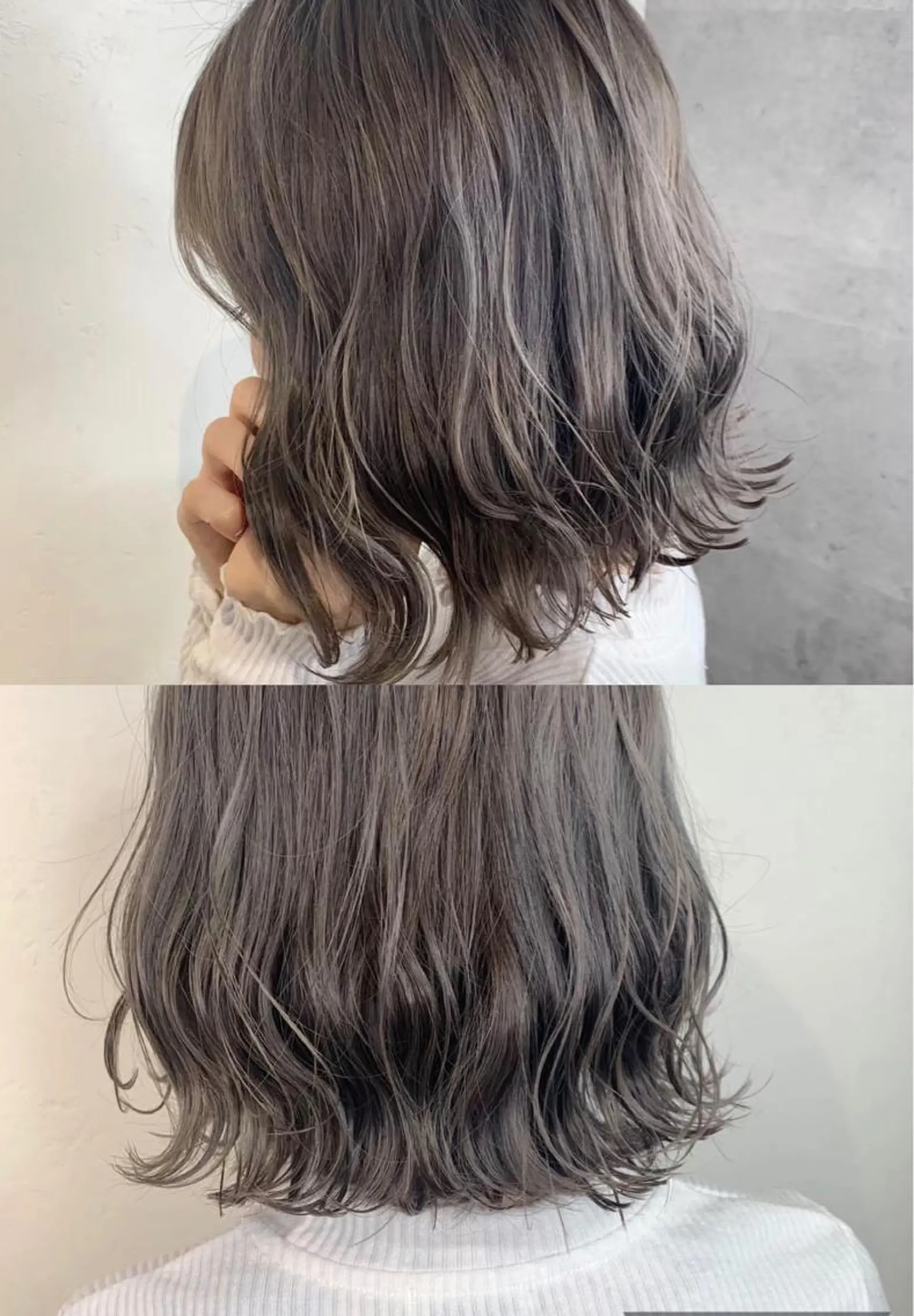 セミロング カラー _WHITE 高槻のヘアスタイル