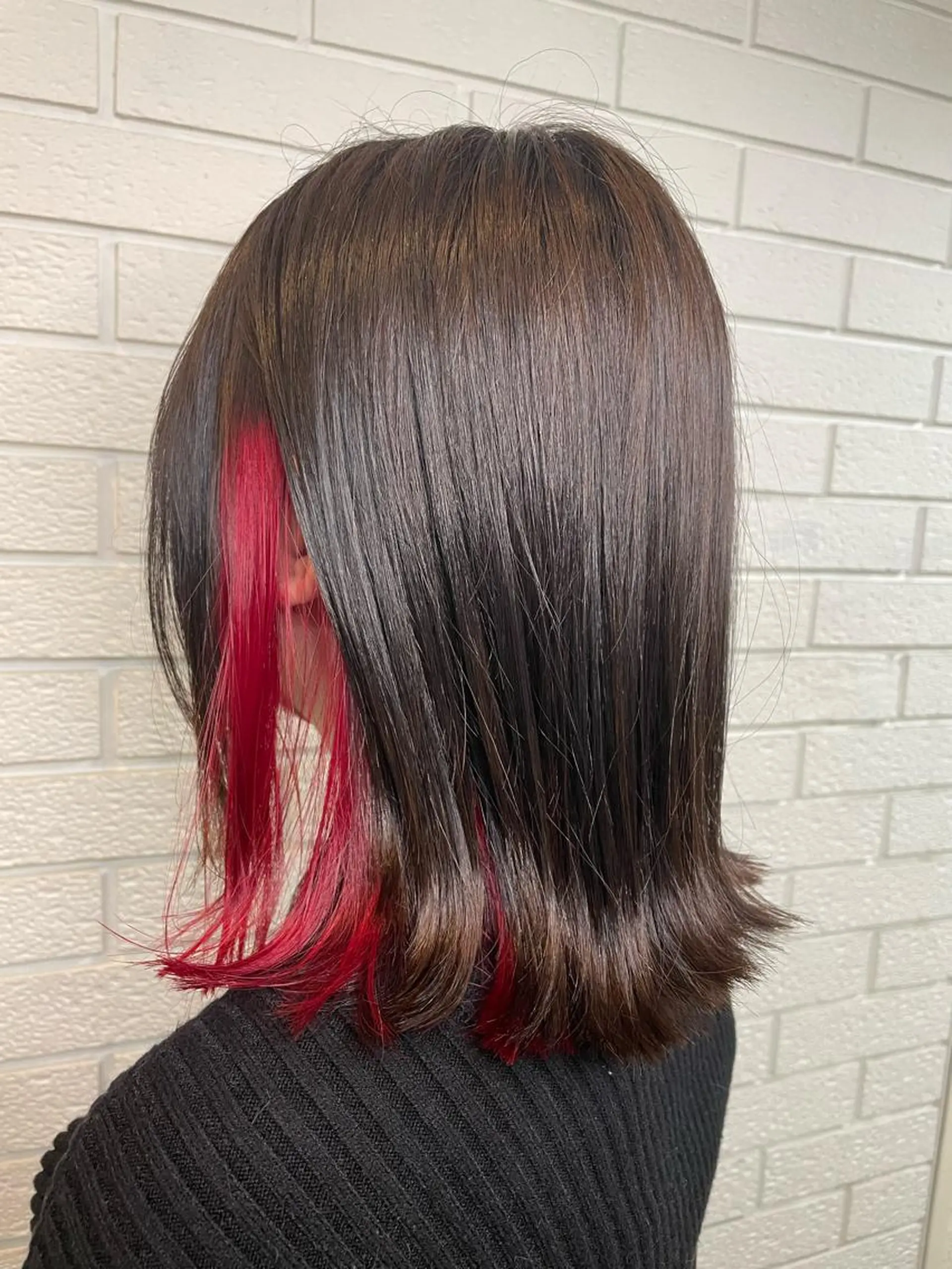 ミディアム カラー レッドカラー ニュアンスデザイン✄ YOU♡のヘアスタイル