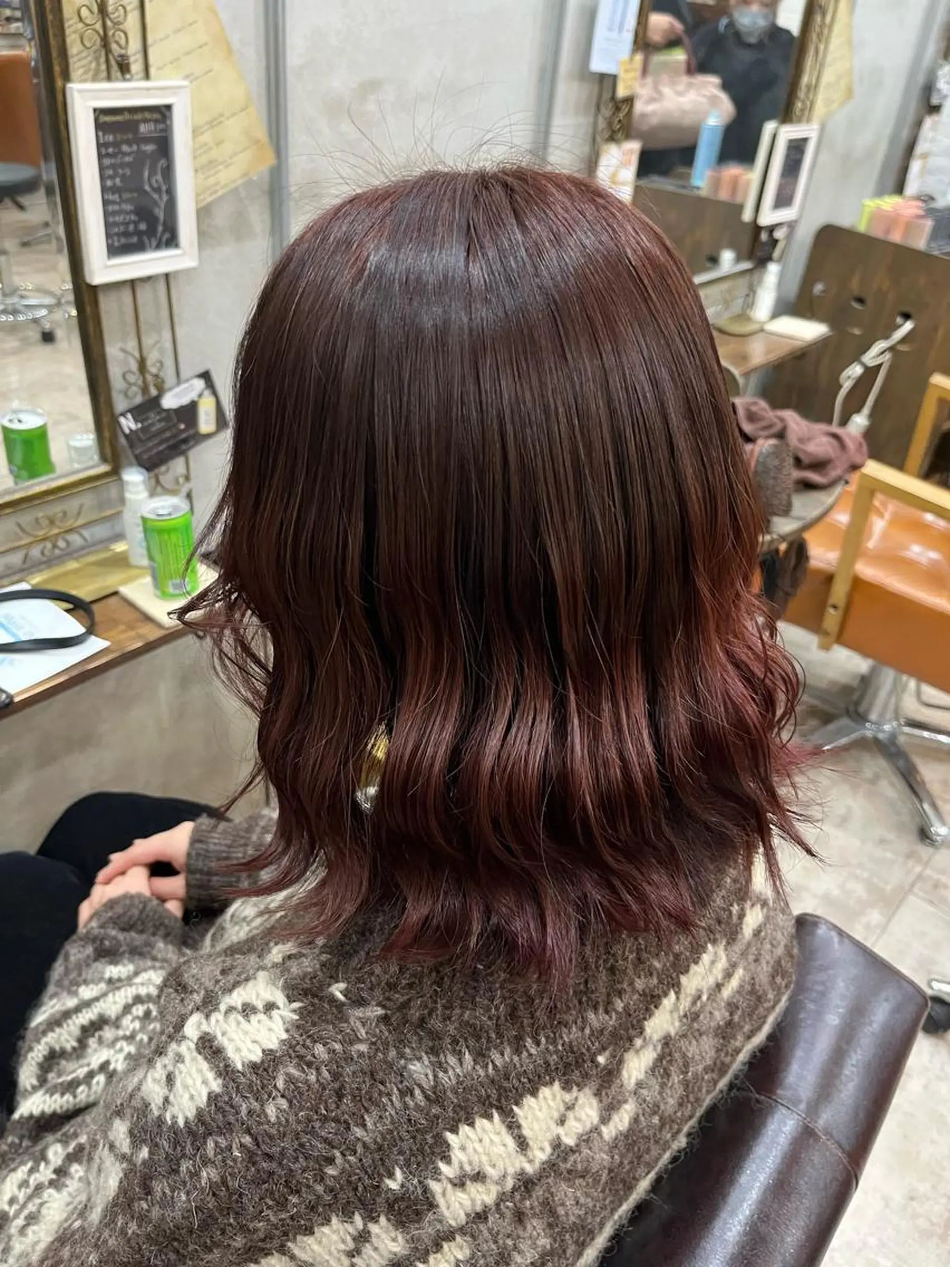 ミディアム カラー 艶髪/ハイトーン/ ヘアセット/モエノのヘアスタイル