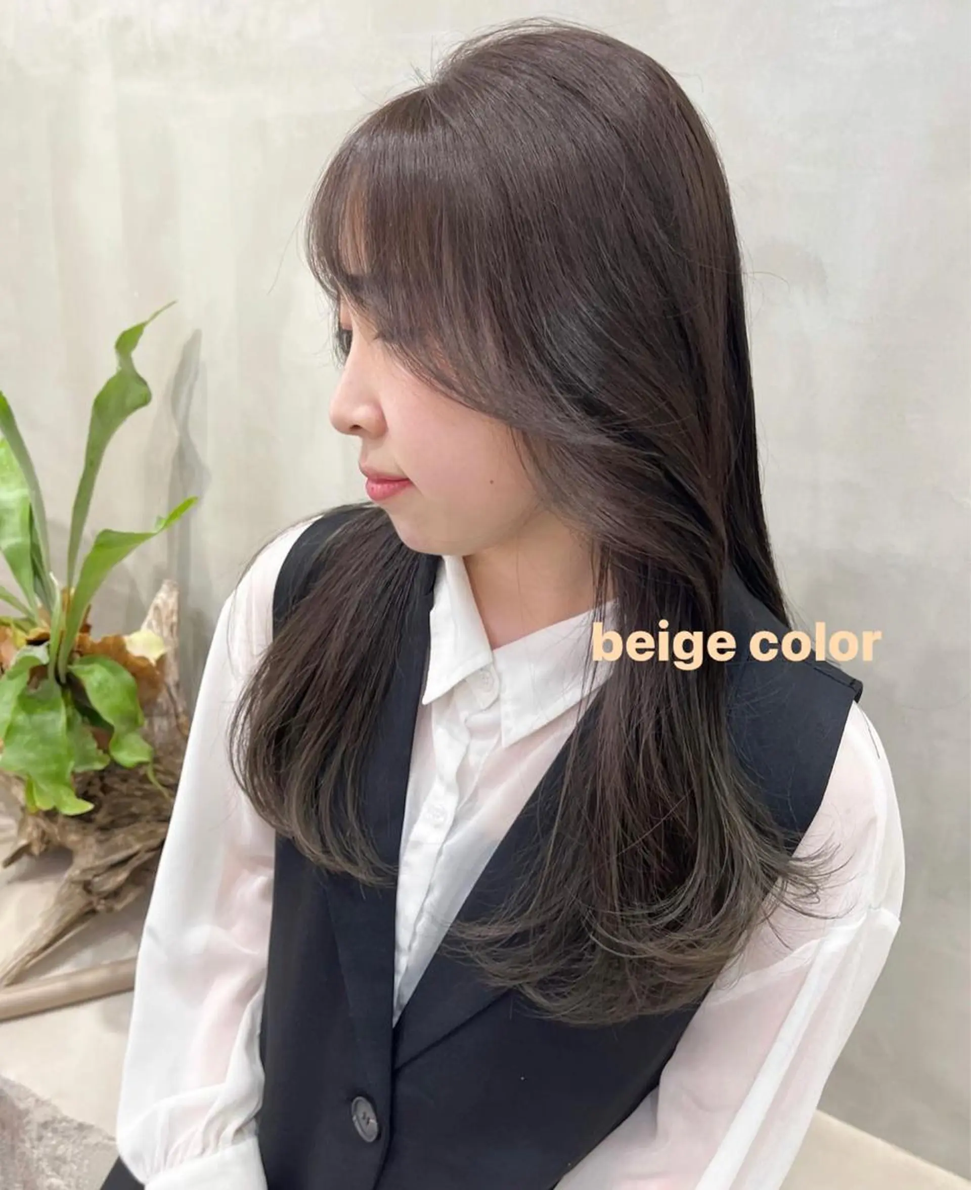 ロング カラー ブリーチ ブラウンカラー 透明感カラー ブリーチなしカラー カット ナツミ/透明感カラー /酸性ストレートのヘアスタイル