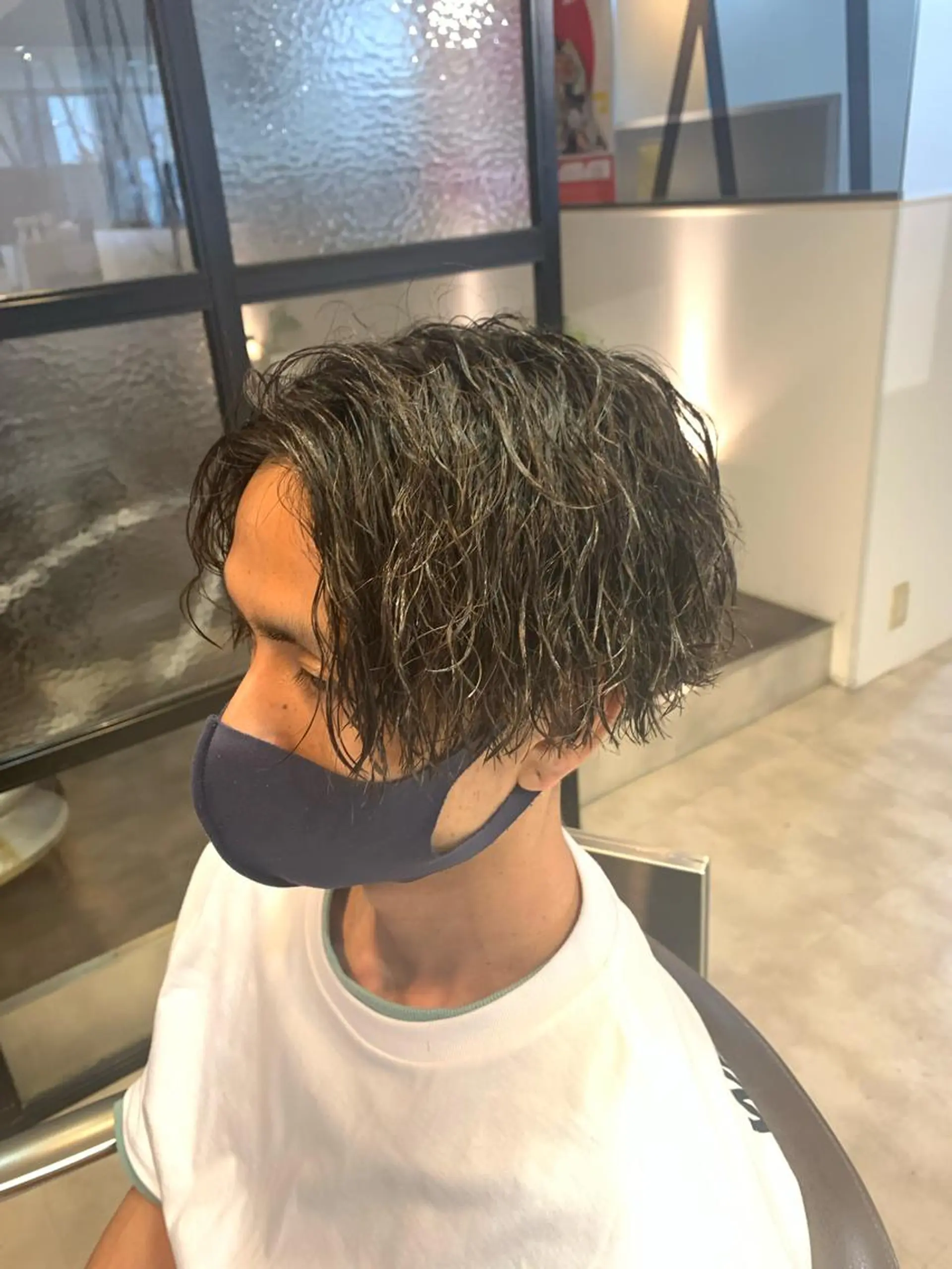 ミディアム メンズ メンズパーマ/難波/ 心斎橋　室園亮佑のヘアスタイル