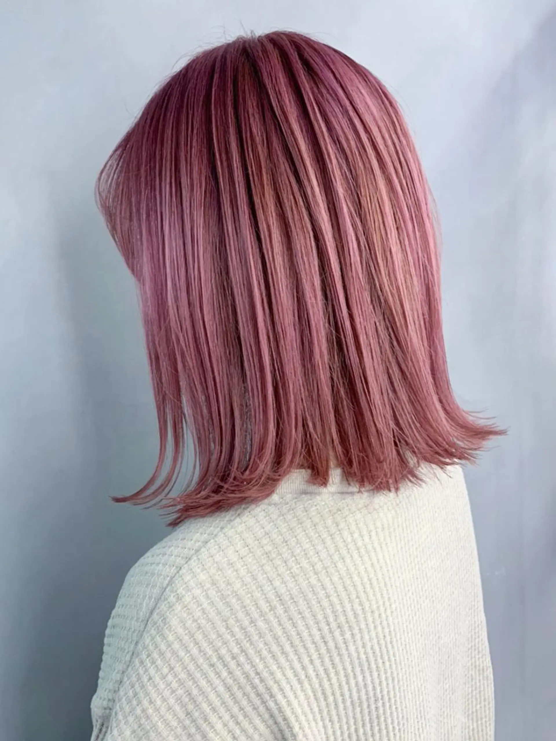 ミディアム カラー ピンクカラー ボブ カット ヘアカラー トリートメント ITbyALBUM 中野店のヘアスタイル