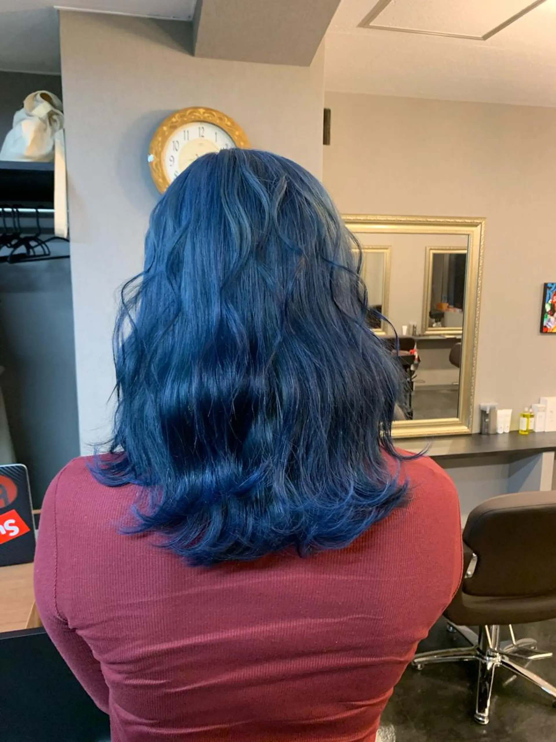 セミロング アッシュ ハイライト レイヤーカット ヘアカラー Selene hair OSAKAのヘアスタイル