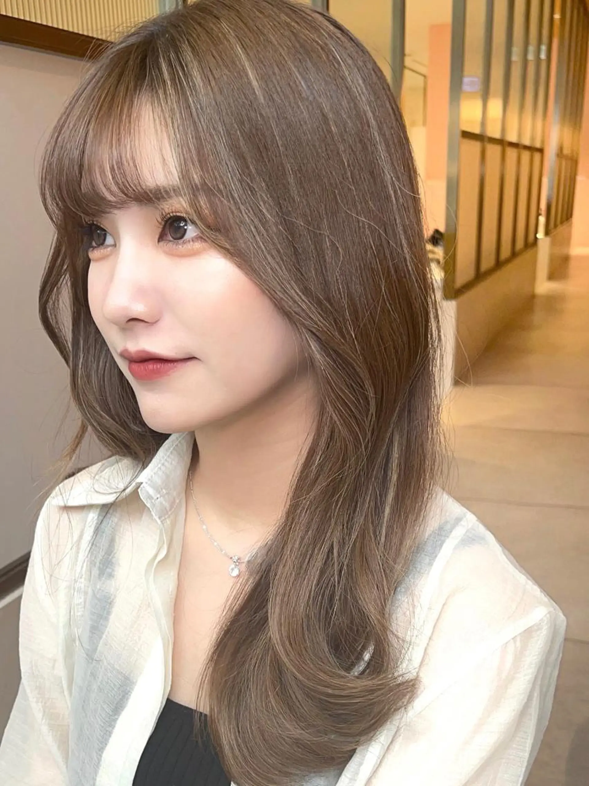 セミロング カラー カット トリートメント 顔周り特化/韓国ヘア /レイヤー/吉野幸大のヘアスタイル