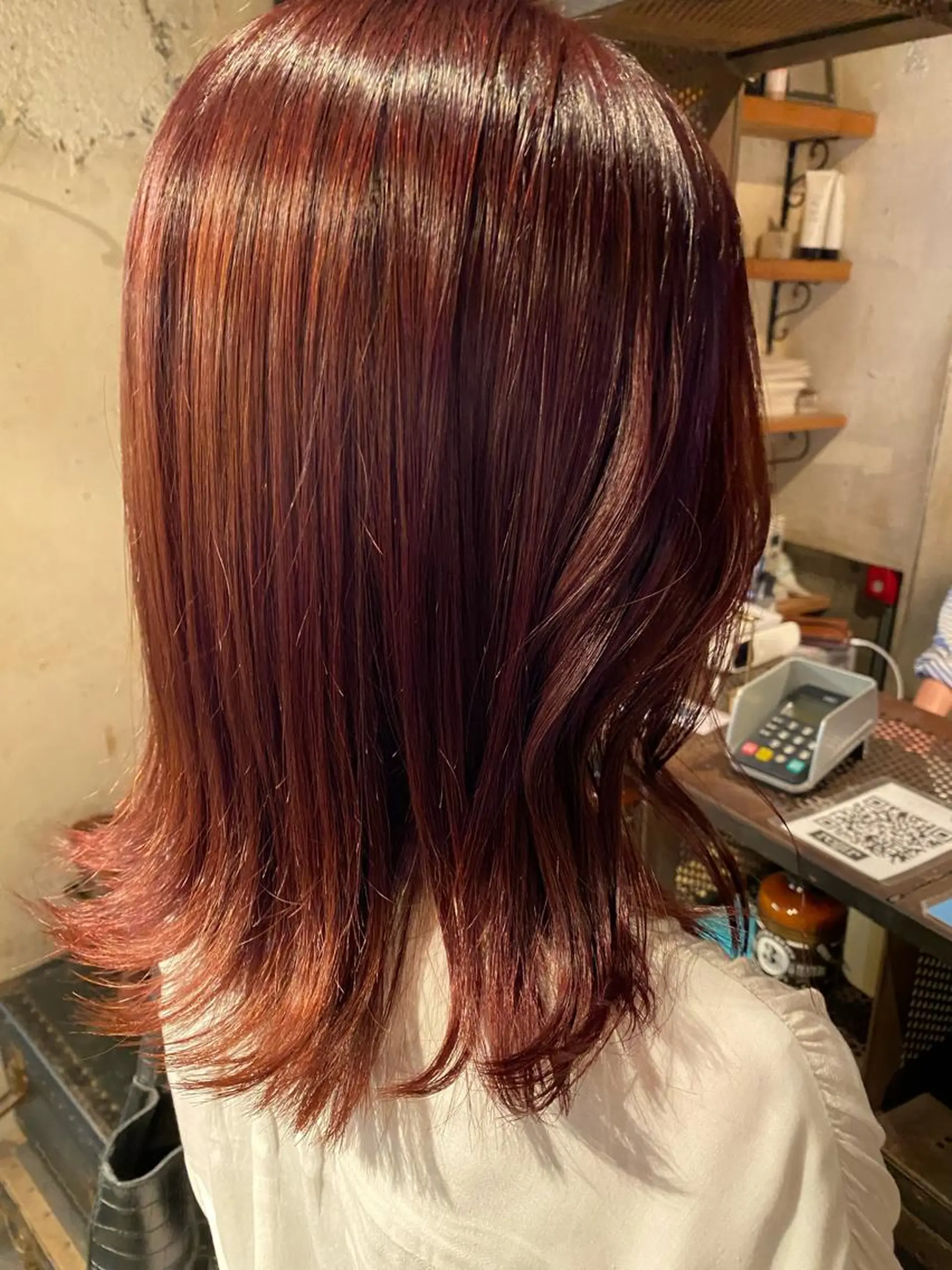 ミディアム カラー ブリーチ ブラウンカラー ダブルカラー ブリーチなしカラー レッドカラー お任せヘア☘️☘️ 及川渚のヘアスタイル