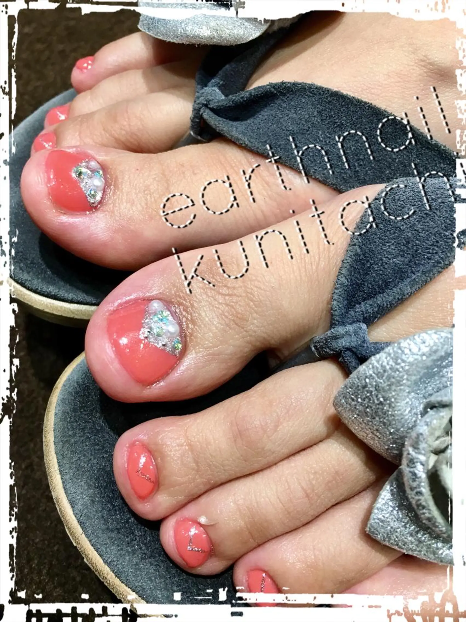 ネイル クリアネイル ストーンネイル 佐藤 まりえのネイルデザイン