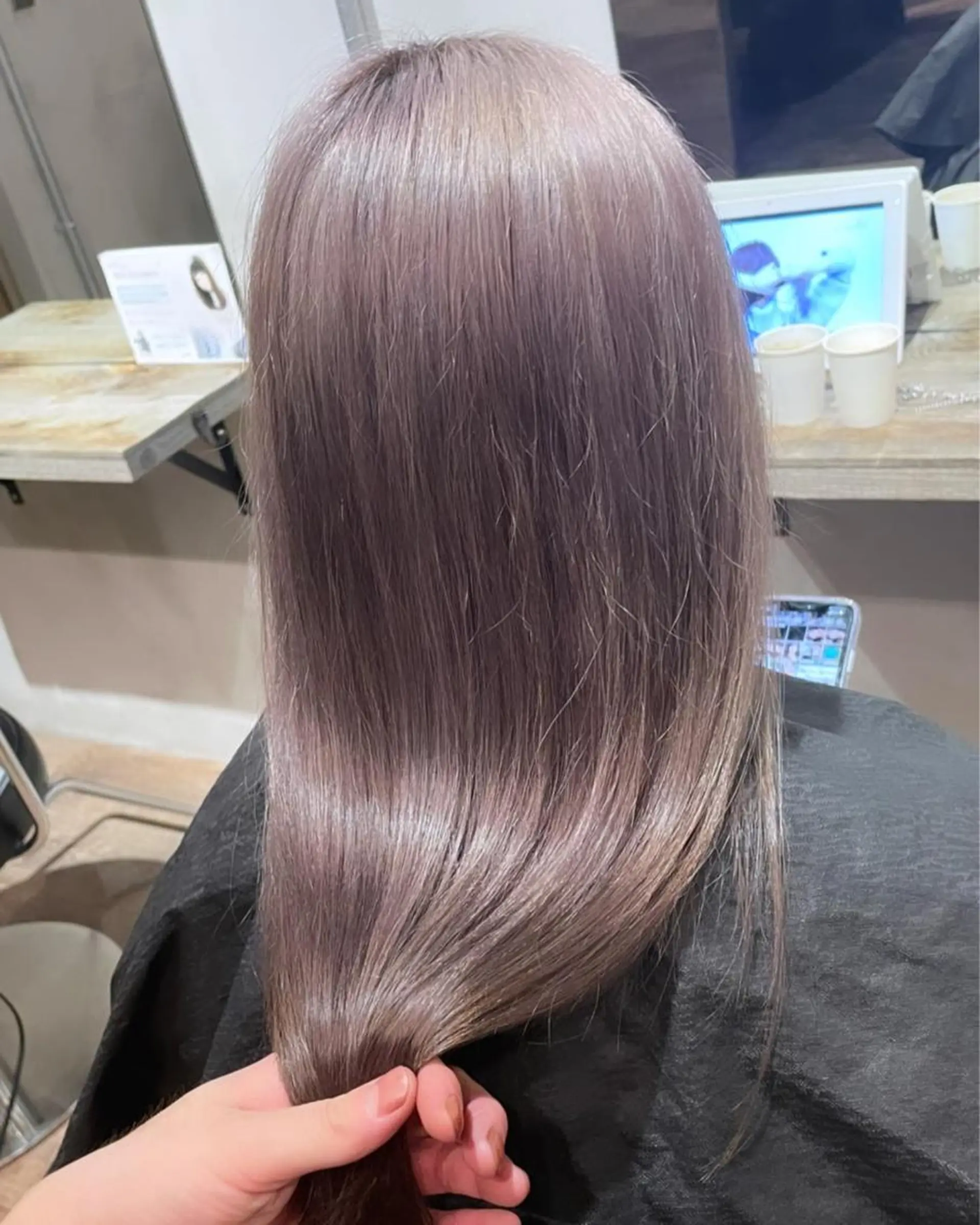 ロング ピンクラベンダー and K所属・and K 那覇小禄店のヘアスタイル